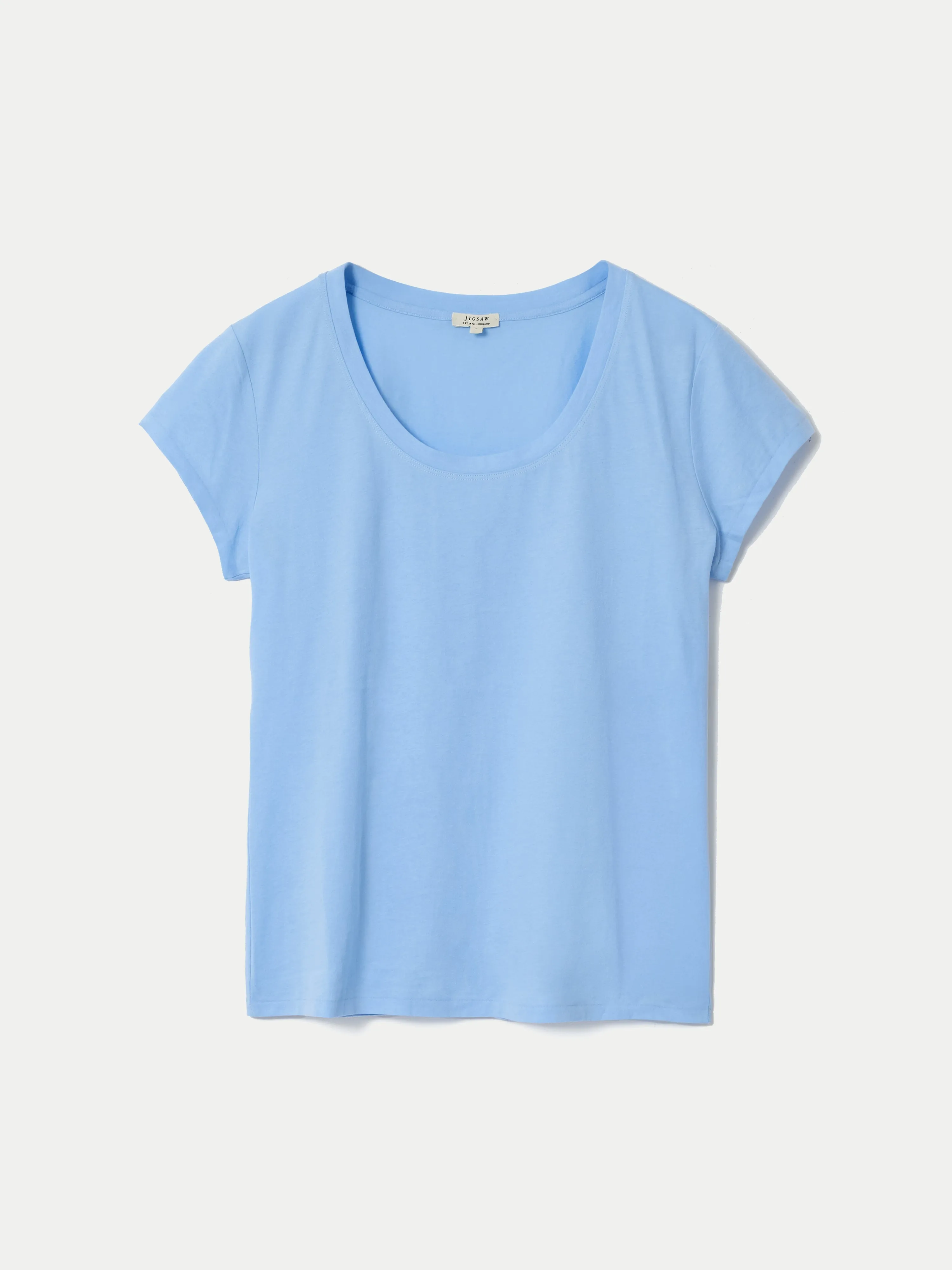 Supima Cotton Scoop Neck T-shirt | Blue sold by Jigsaw product image thumbnail 5