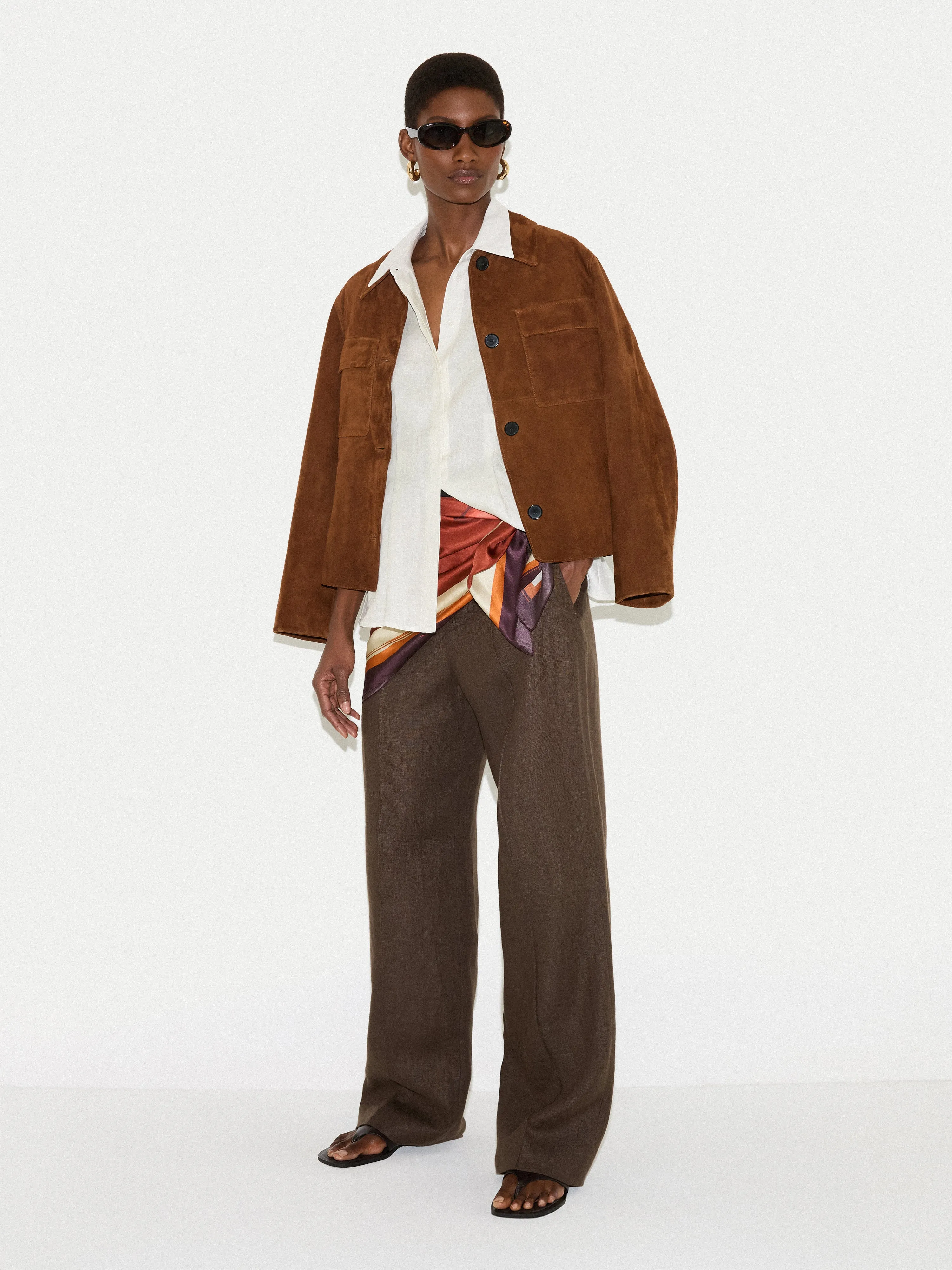 Linen Pleated Waist Shirt | White sold by Jigsaw product image thumbnail 4