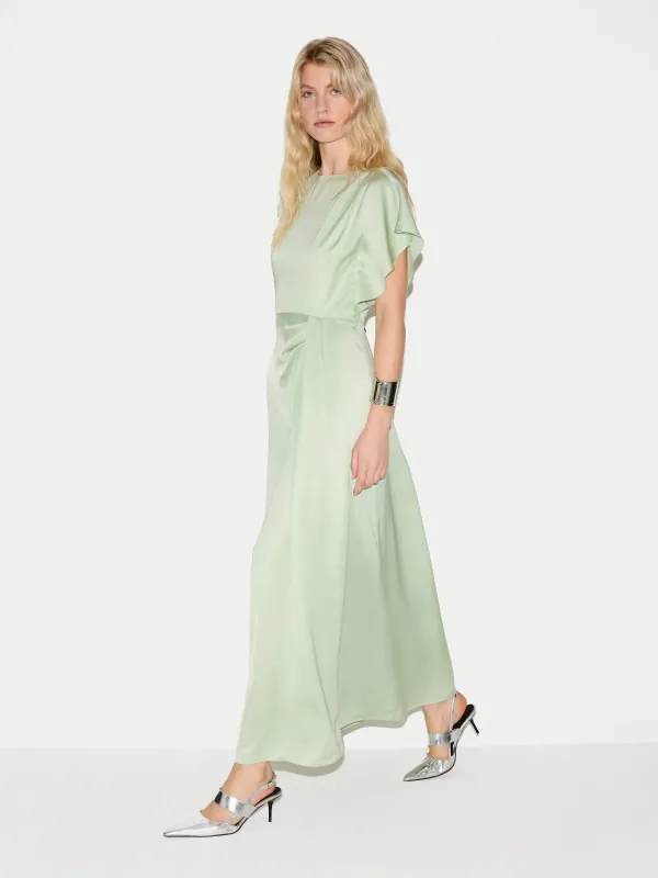 Cap Sleeve Satin Dress | Pale Green made by Jigsaw