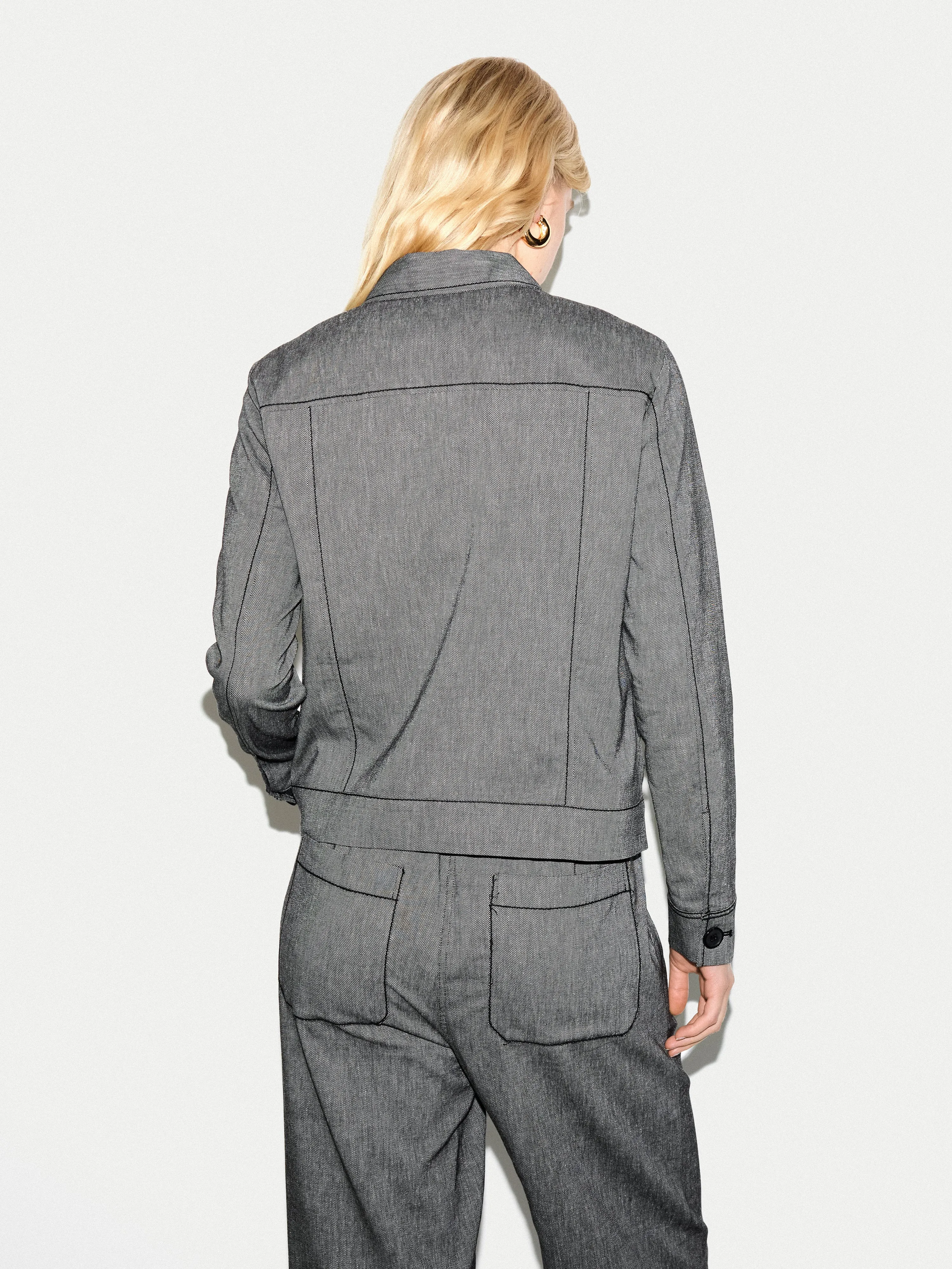 Chambray Utility Jacket | Black sold by Jigsaw product image thumbnail 4
