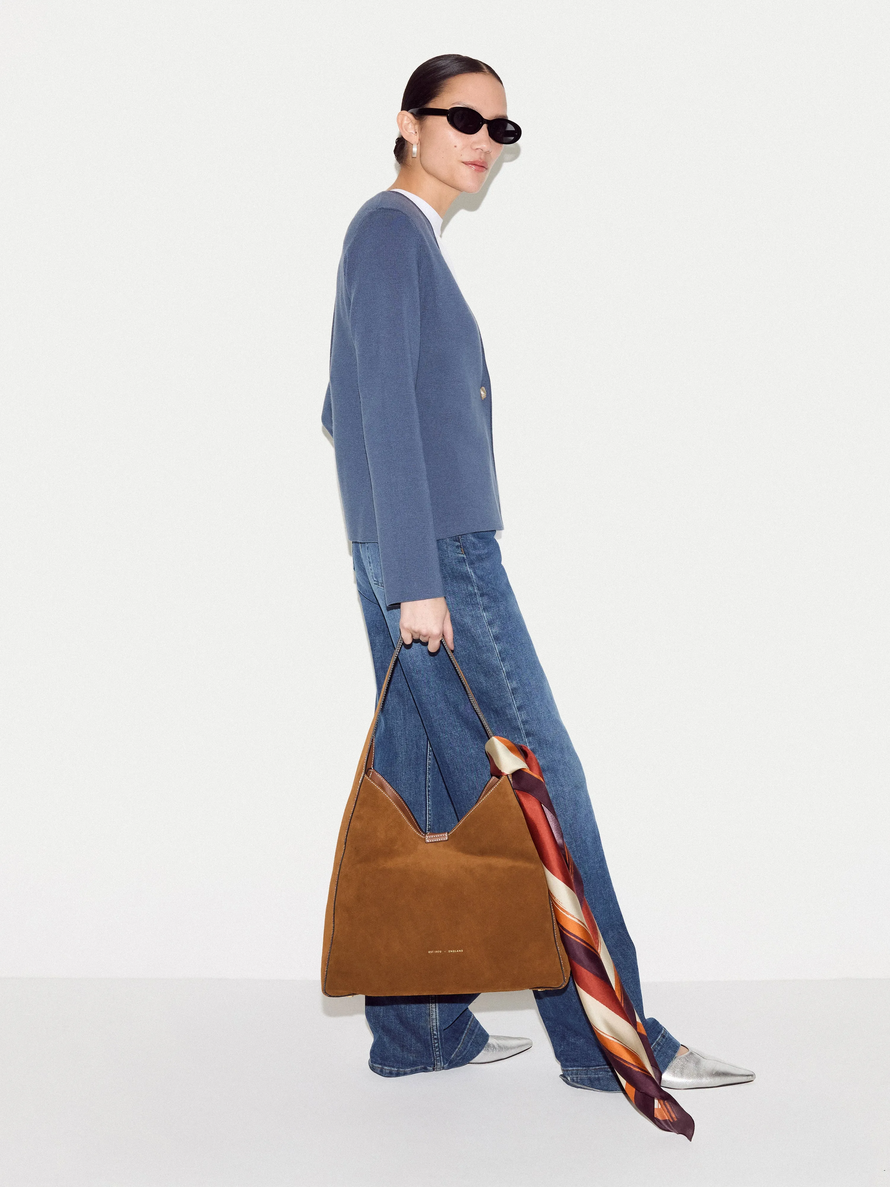 Heckfield Suede Tote | Light Tan sold by Jigsaw