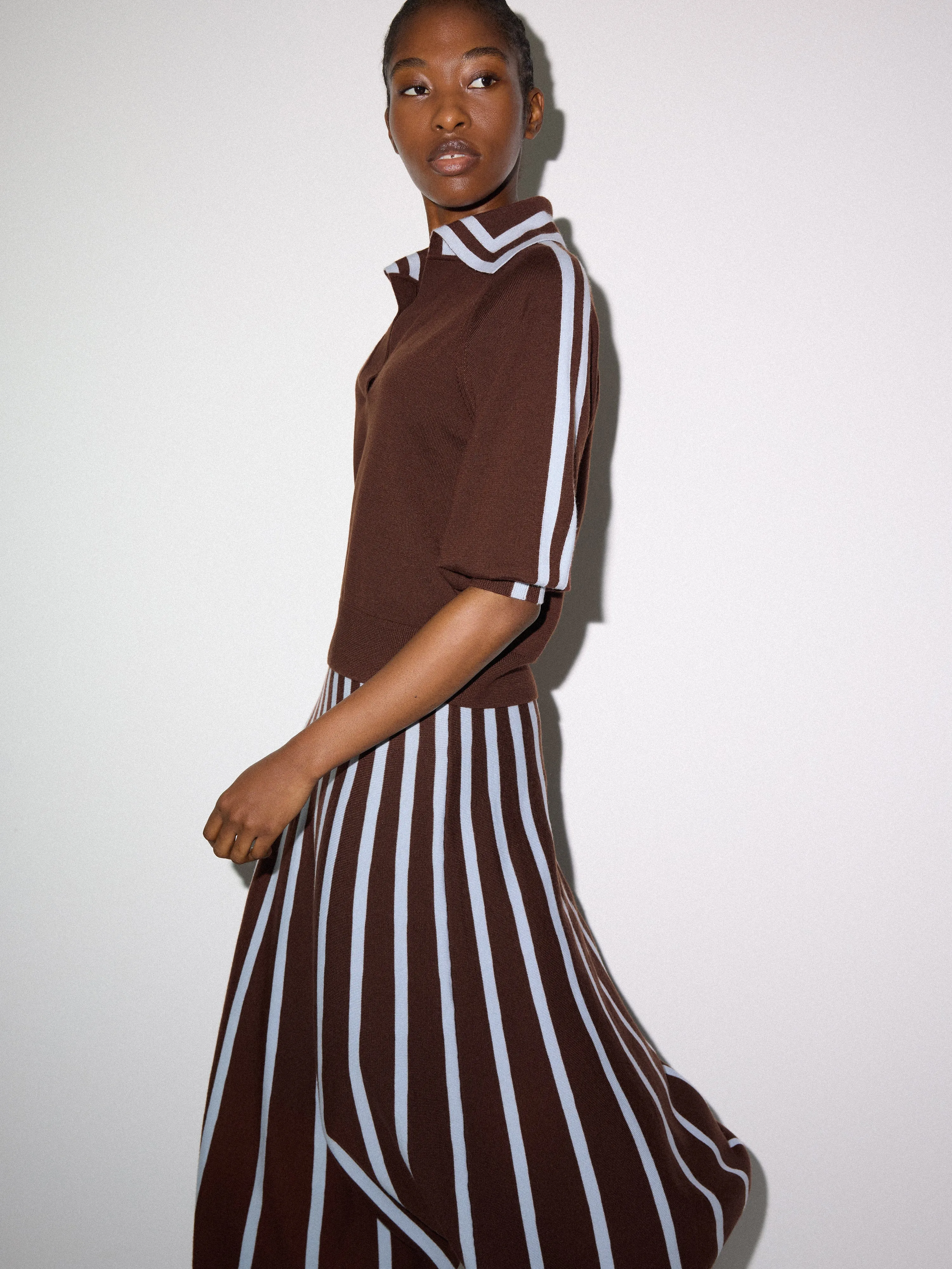 Merino Marine Collar Jumper | Brown sold by Jigsaw product image thumbnail 3