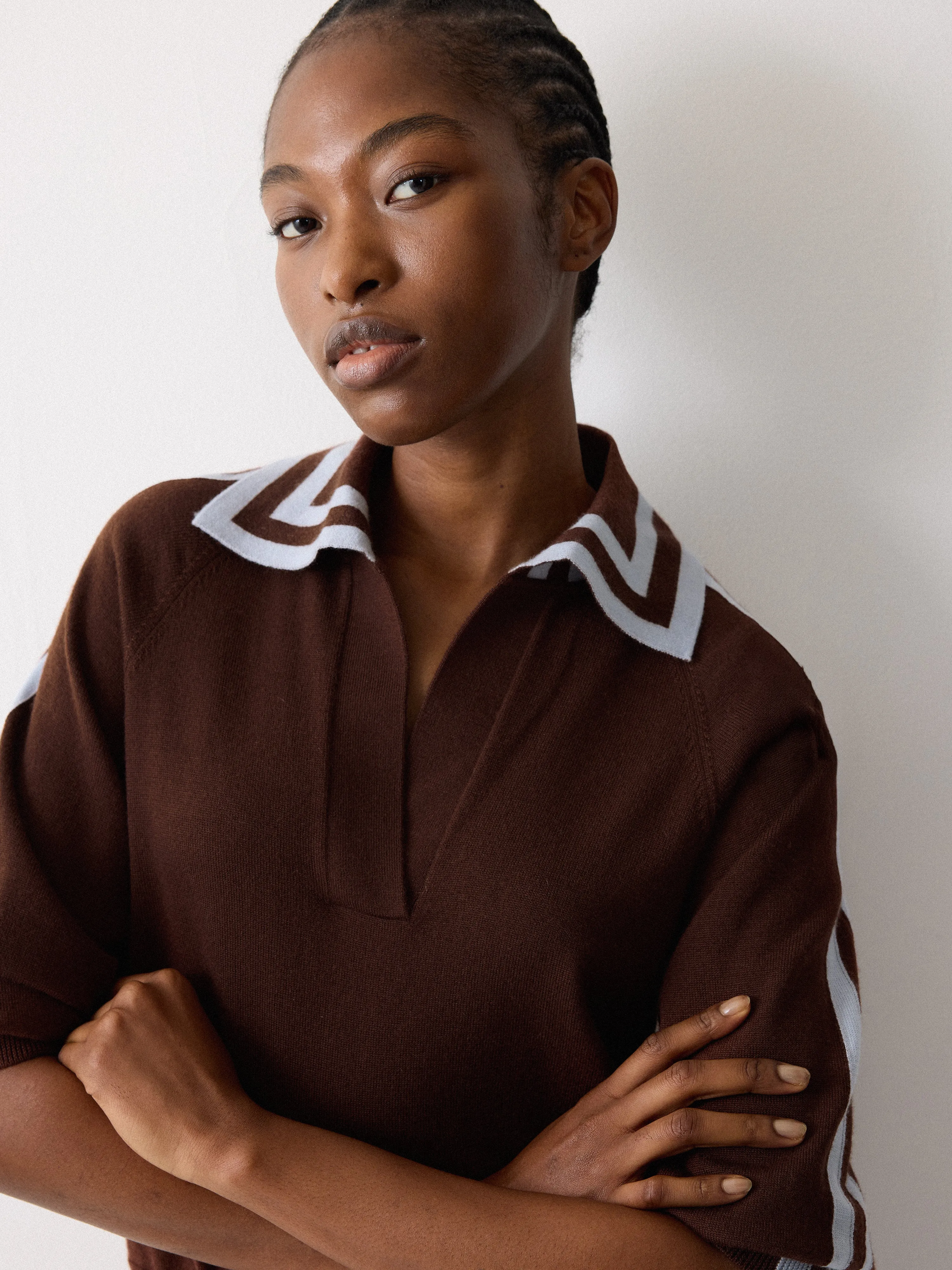 Merino Marine Collar Jumper | Brown sold by Jigsaw product image thumbnail 5