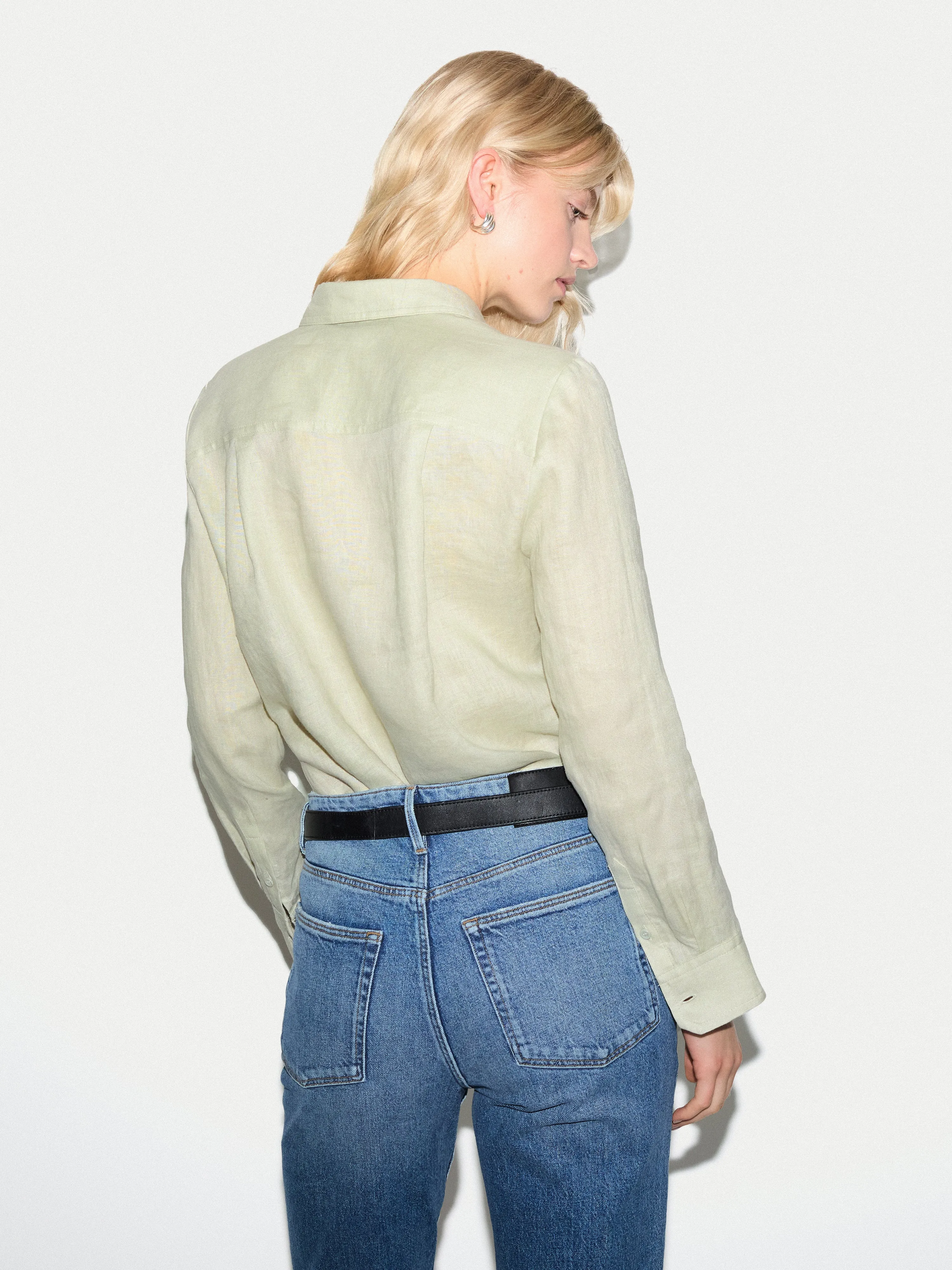 Linen Shirt | Green sold by Jigsaw product image thumbnail 4