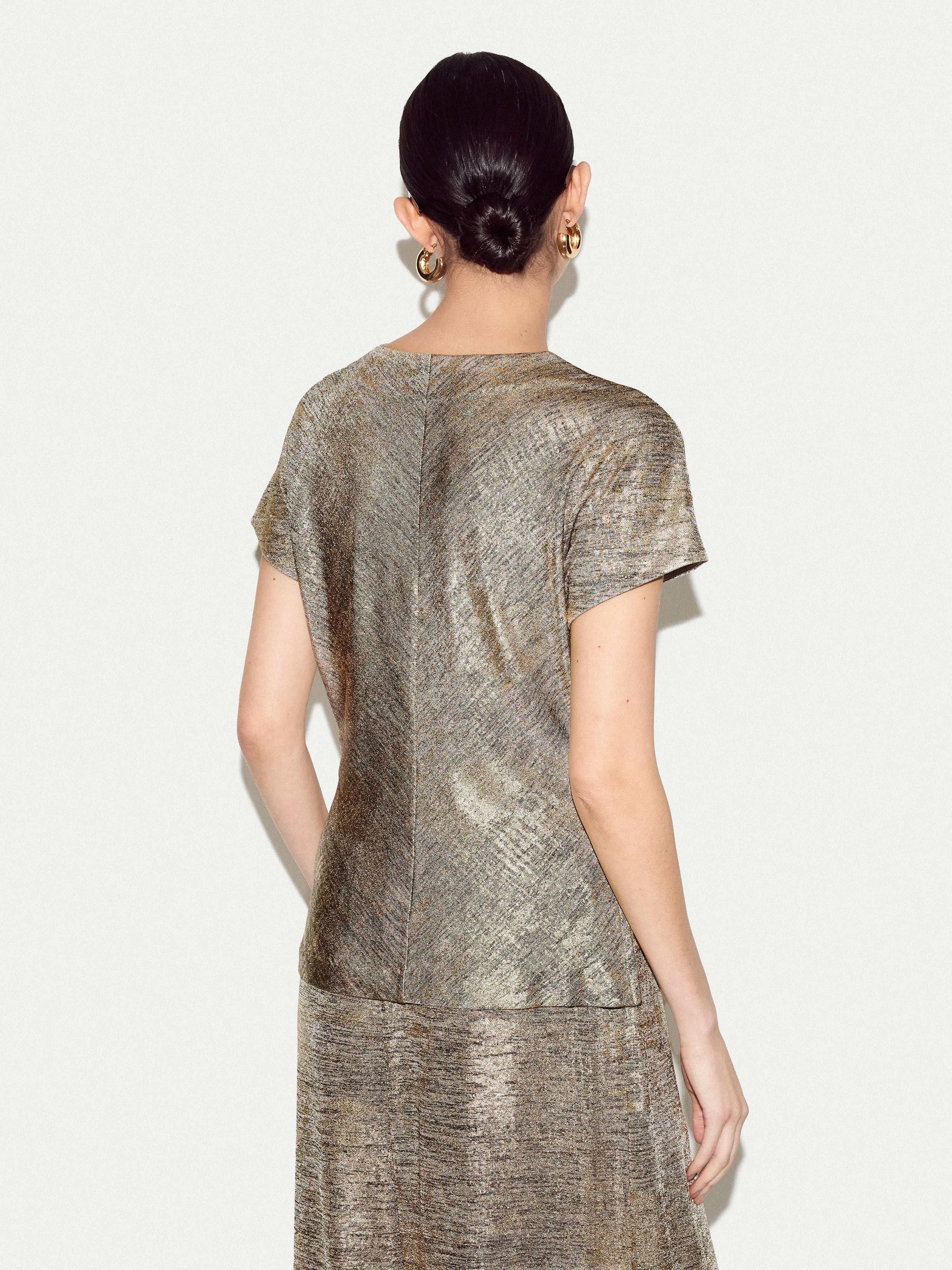 Shimmer Jersey Top | Gold sold by Jigsaw product image thumbnail 5