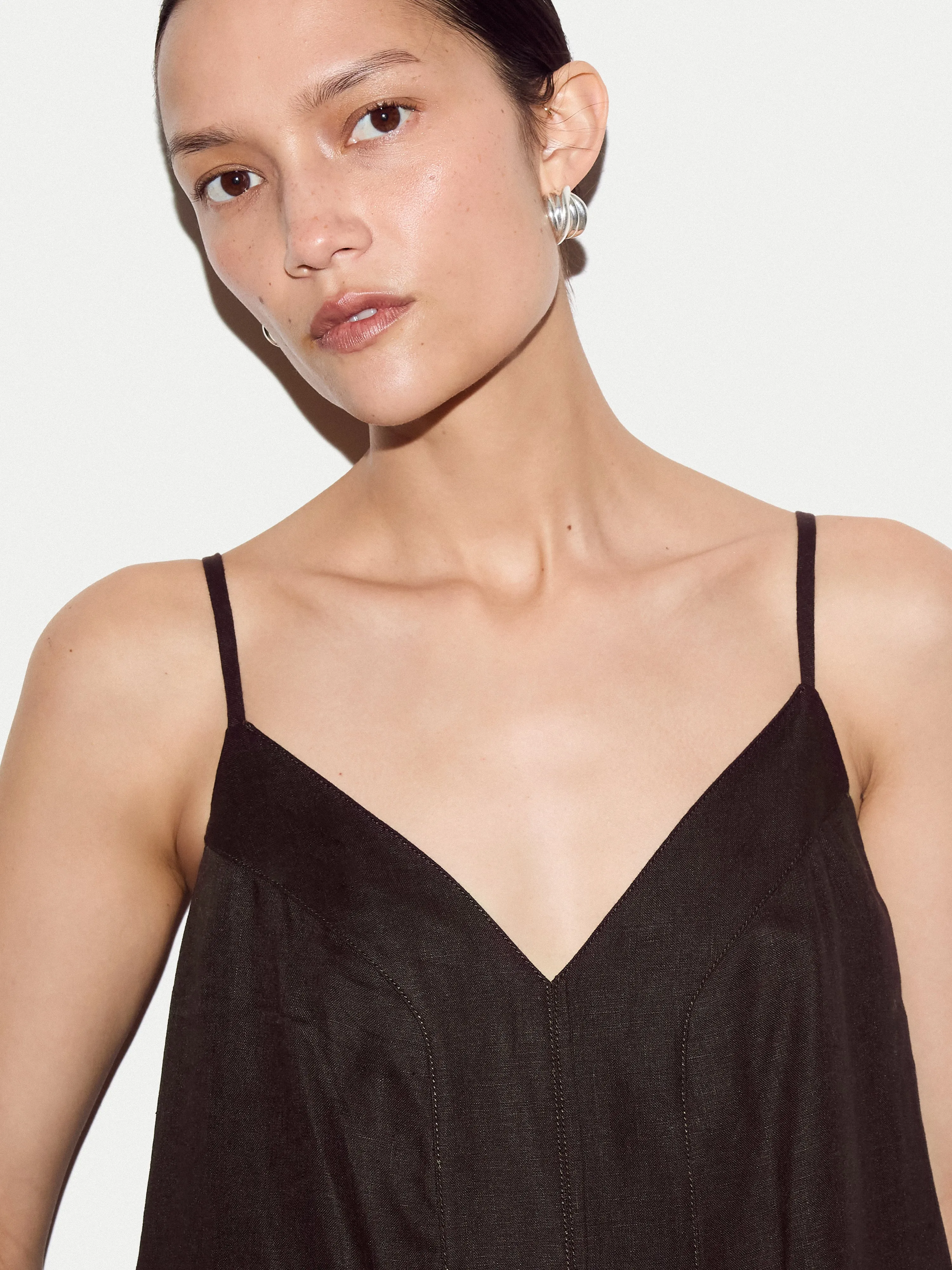 Linen Strappy Sundress | Brown sold by Jigsaw product image thumbnail 3