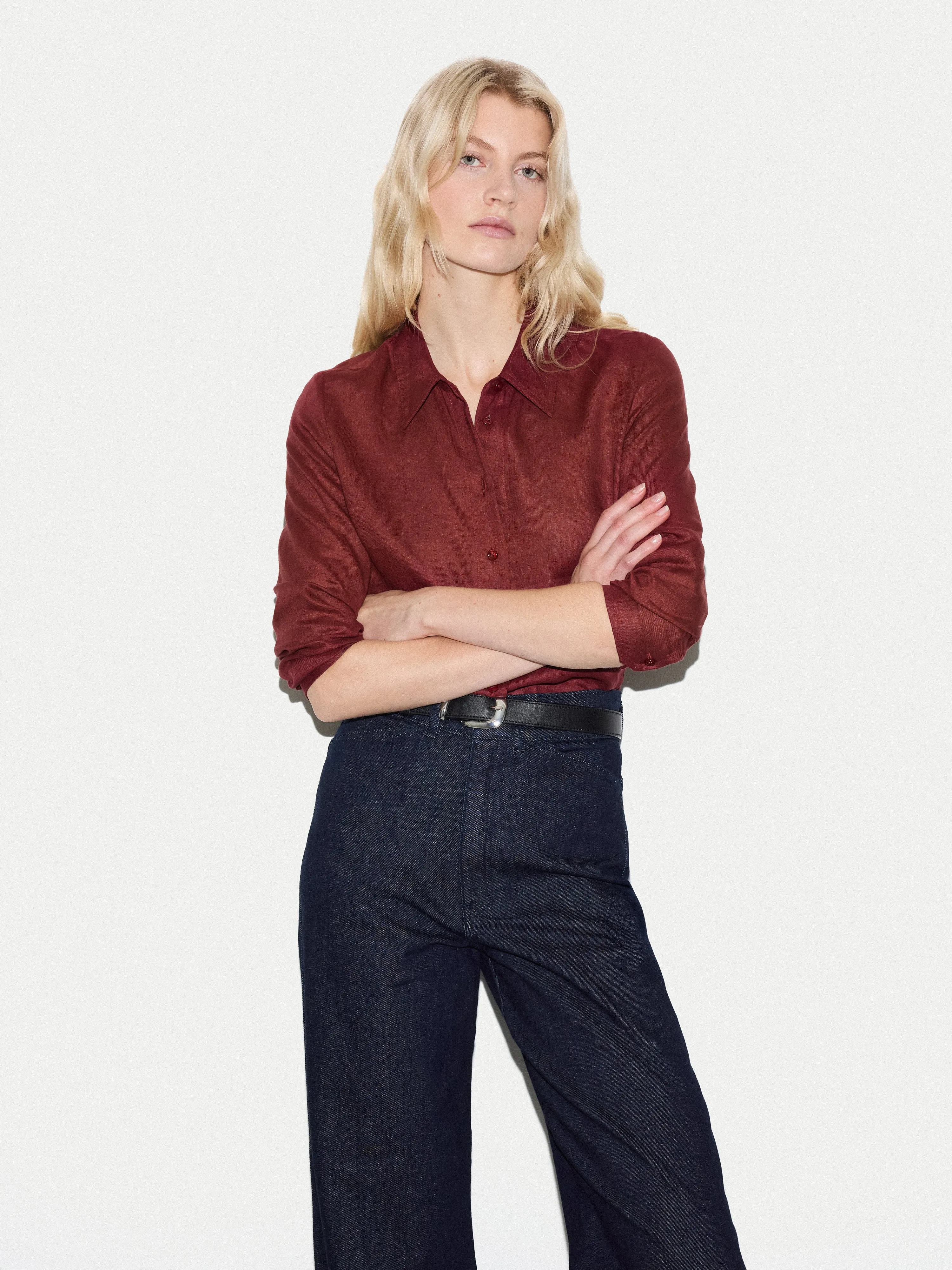 Linen Shirt | Red sold by Jigsaw