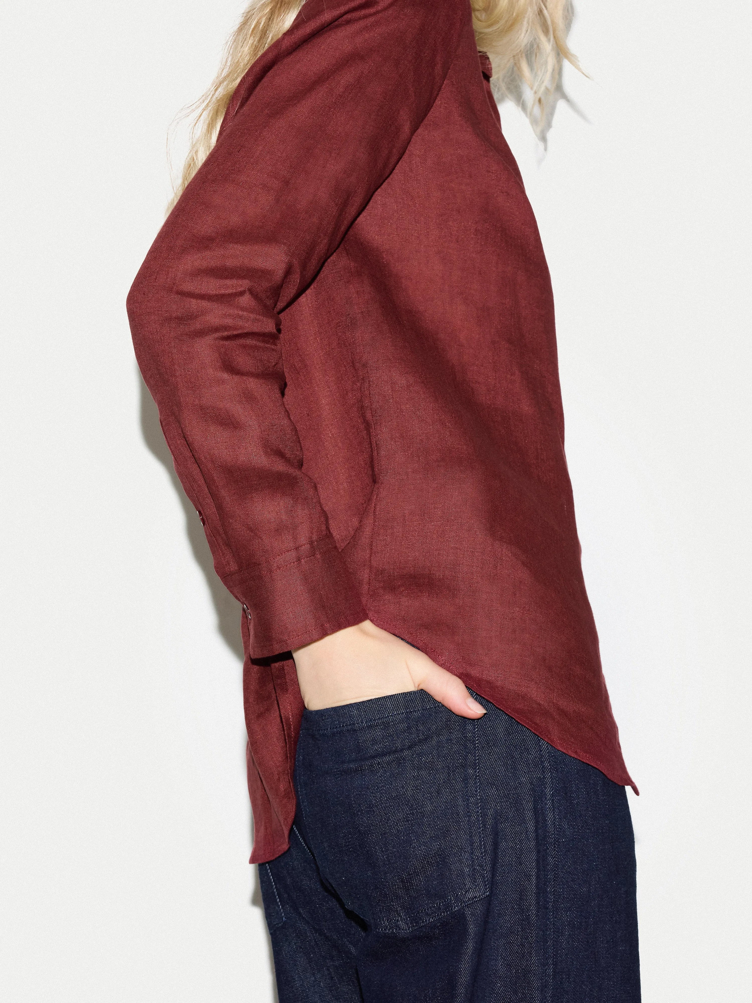 Linen Shirt | Red sold by Jigsaw product image thumbnail 4