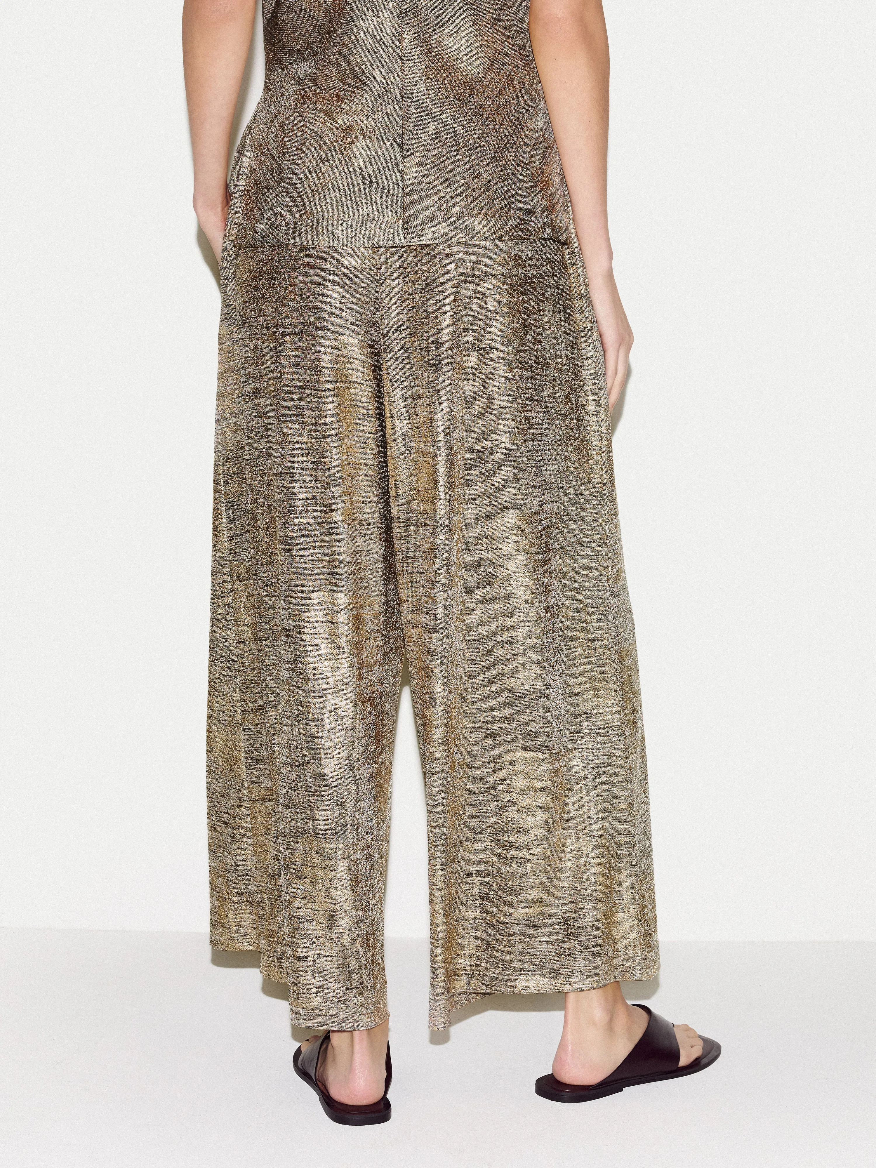 Shimmer Jersey Palazzo | Gold sold by Jigsaw product image thumbnail 5