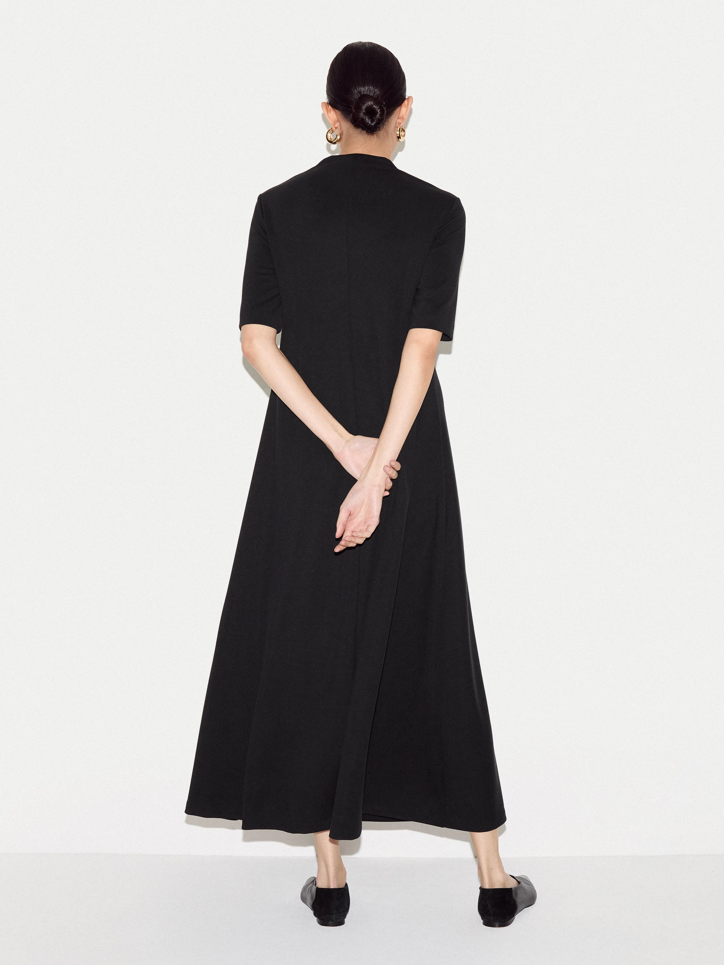 Modal Cupro Trapeze Maxi Dress | Black sold by Jigsaw product image thumbnail 4
