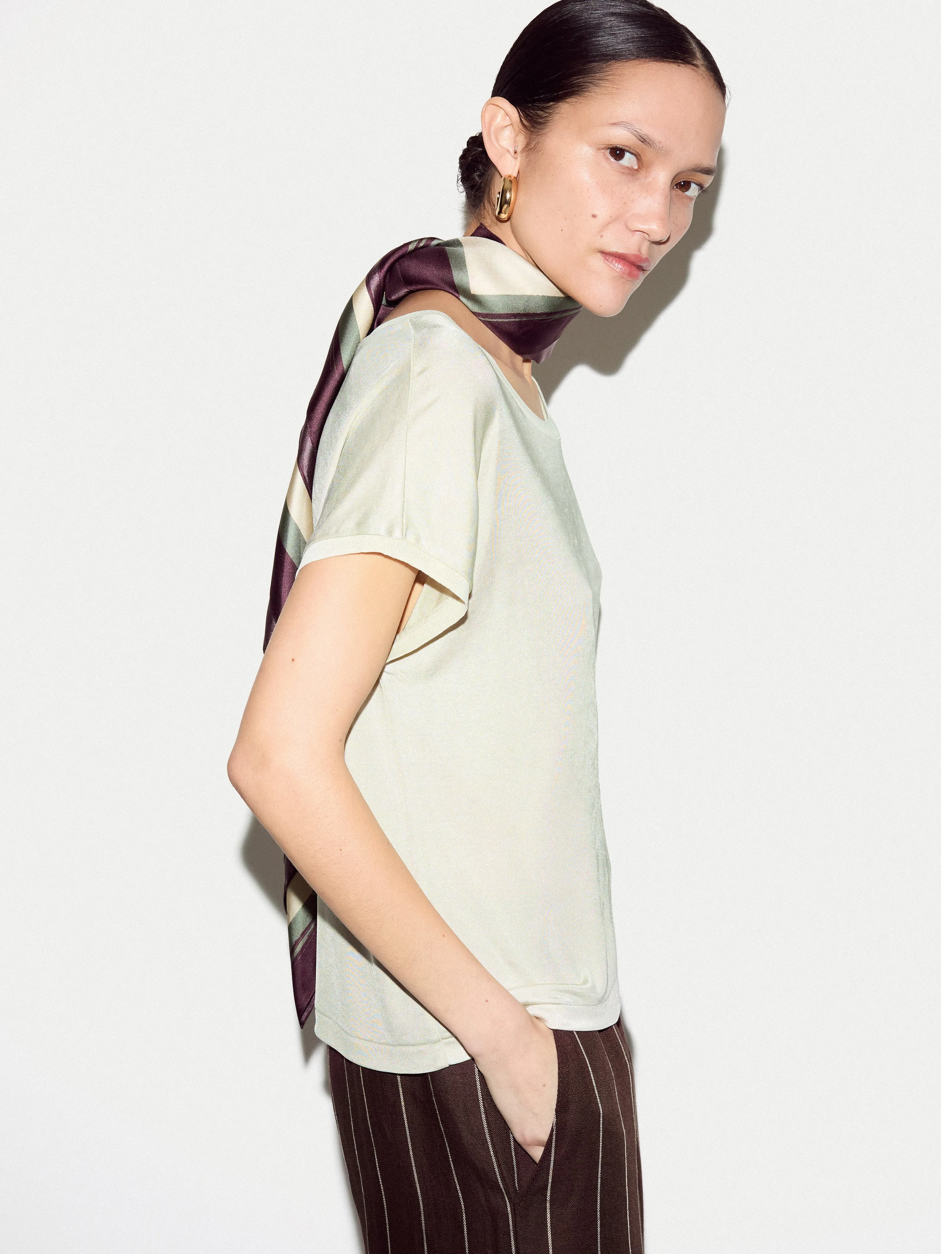 Luxe Slinky Jersey Top | Light Green sold by Jigsaw product image thumbnail 2