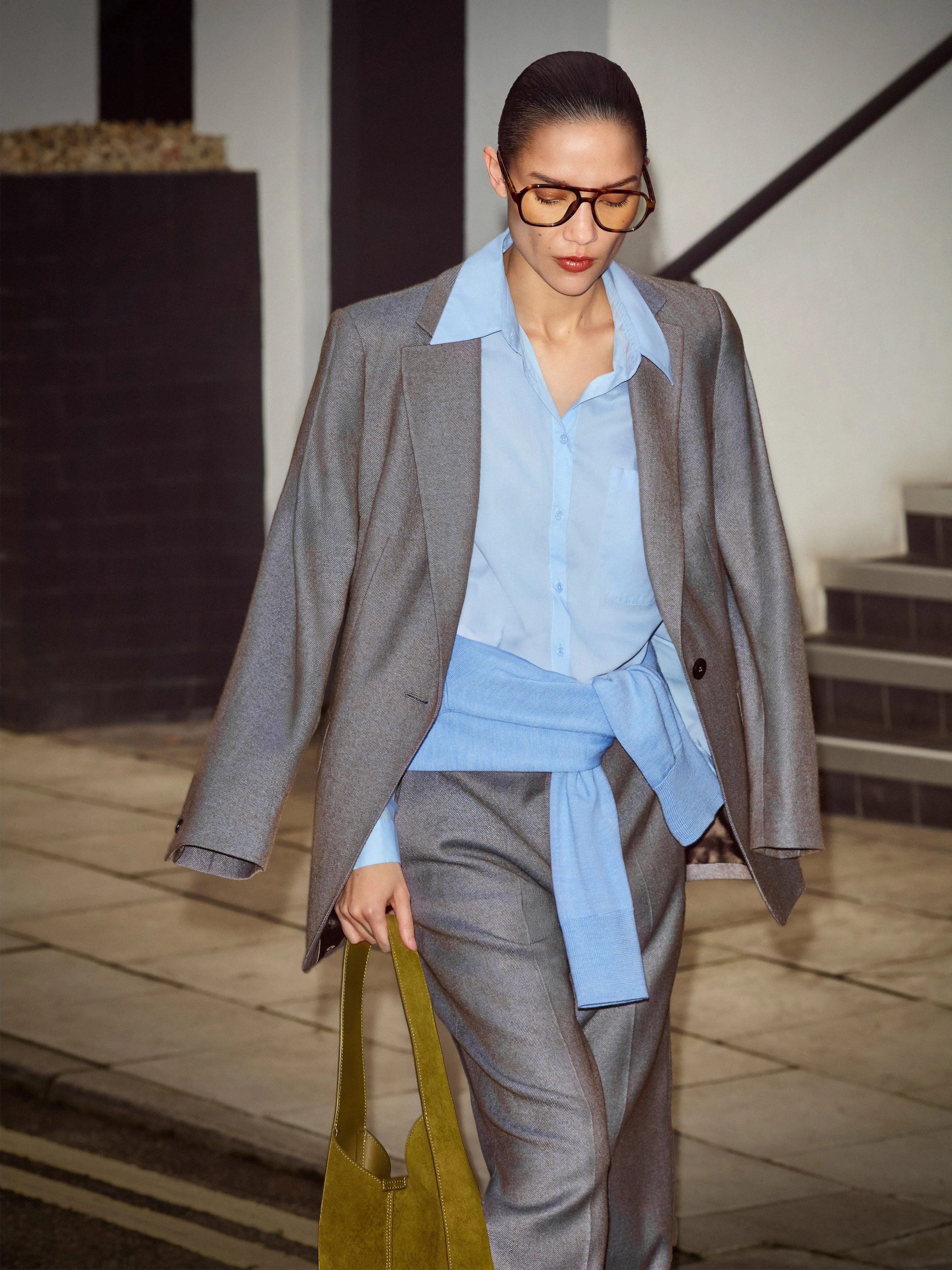 Wool Knox Tailored Blazer | Blue sold by Jigsaw