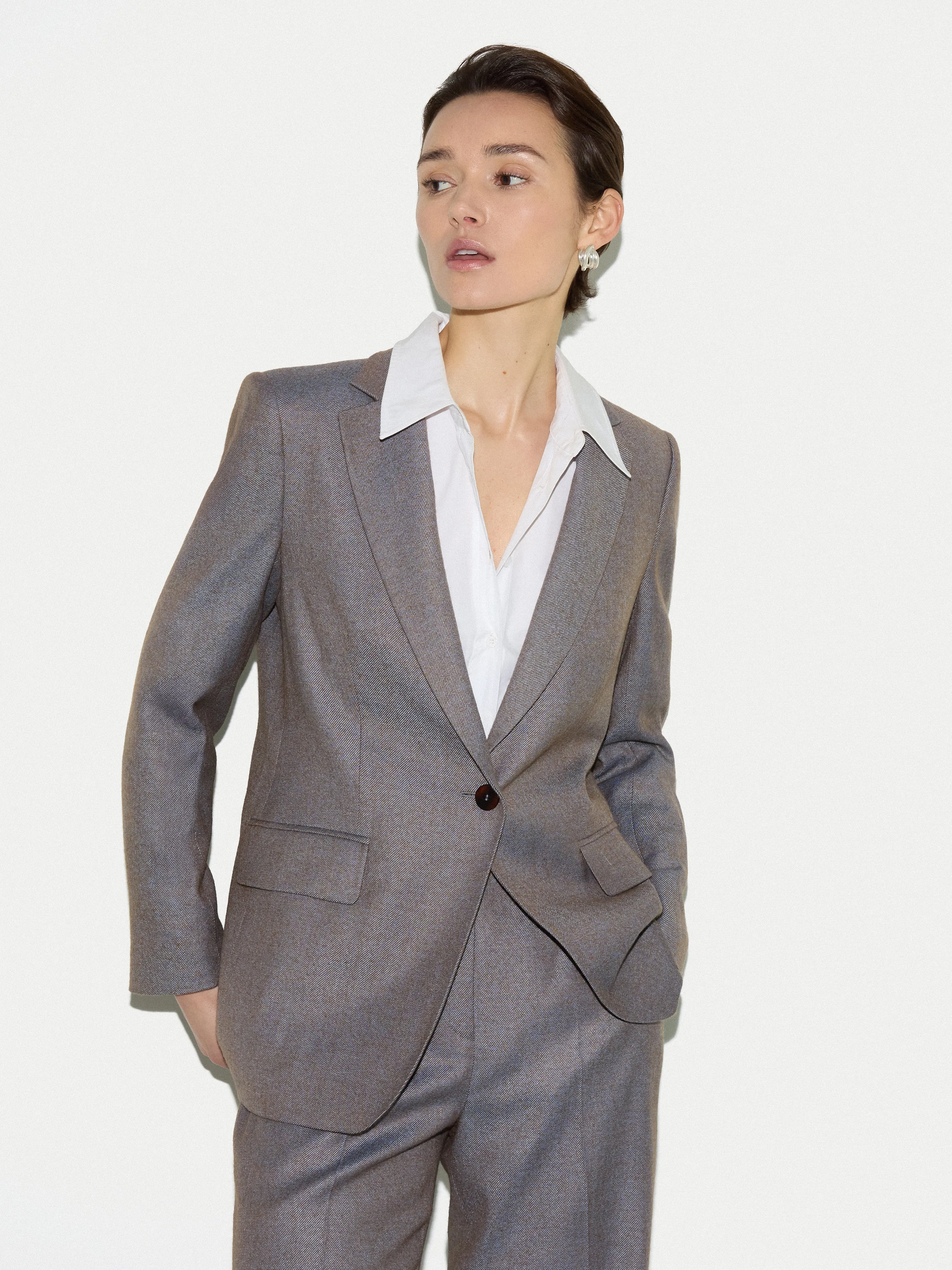 Wool Knox Tailored Blazer | Blue sold by Jigsaw product image thumbnail 3