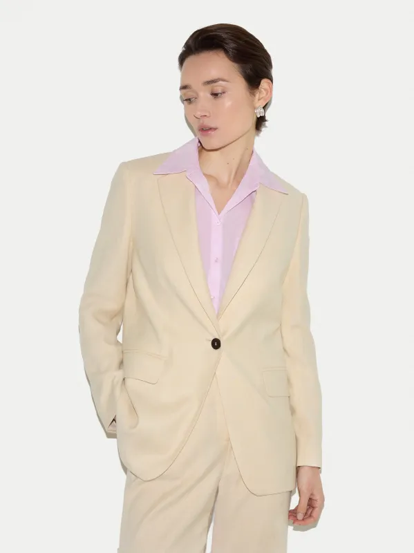 Wool Knox Tailored Blazer | Cream sold by Jigsaw