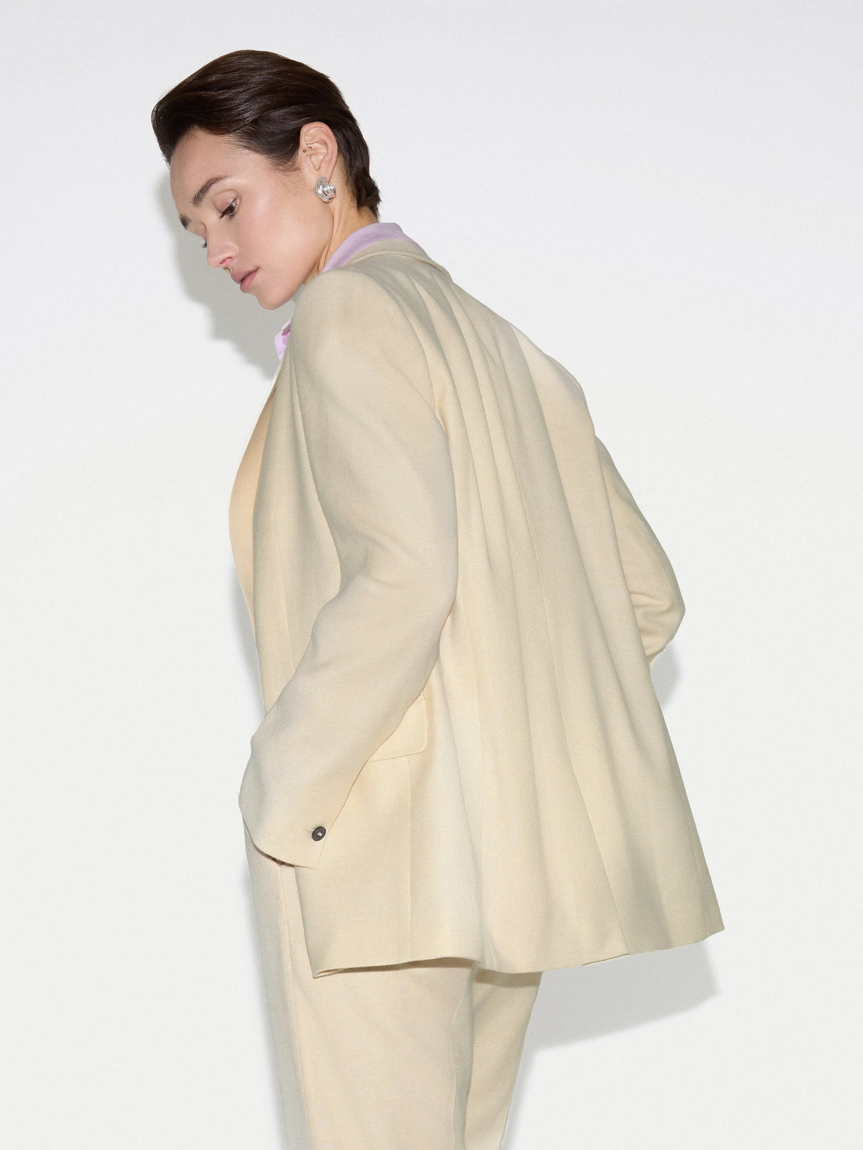 Wool Knox Tailored Blazer | Cream sold by Jigsaw product image thumbnail 5