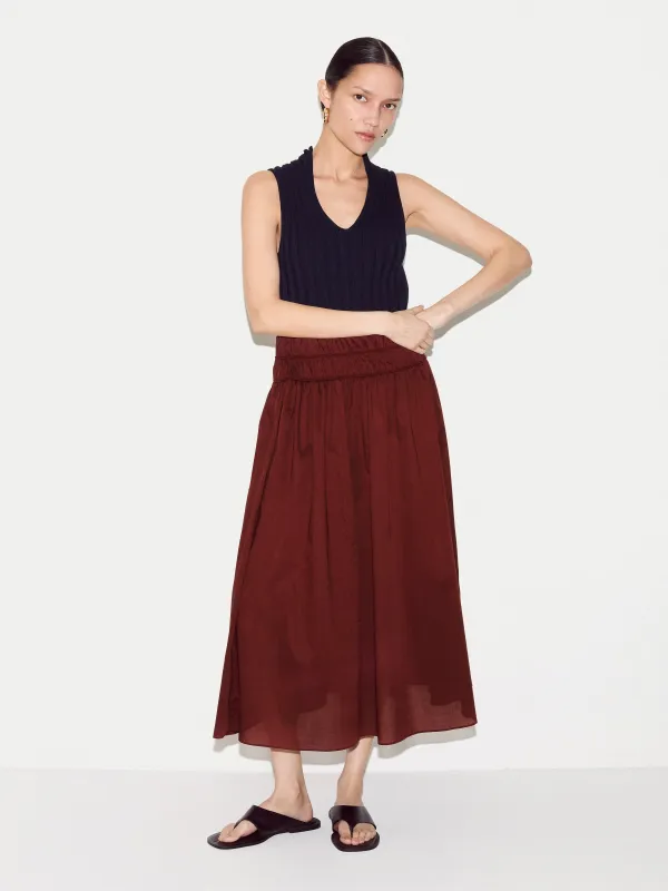 Cotton Voile Ruched Skirt | Red sold by Jigsaw