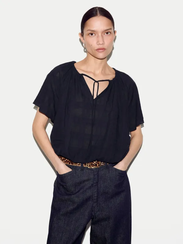 Drawstring Detailed Top | Navy made by Jigsaw