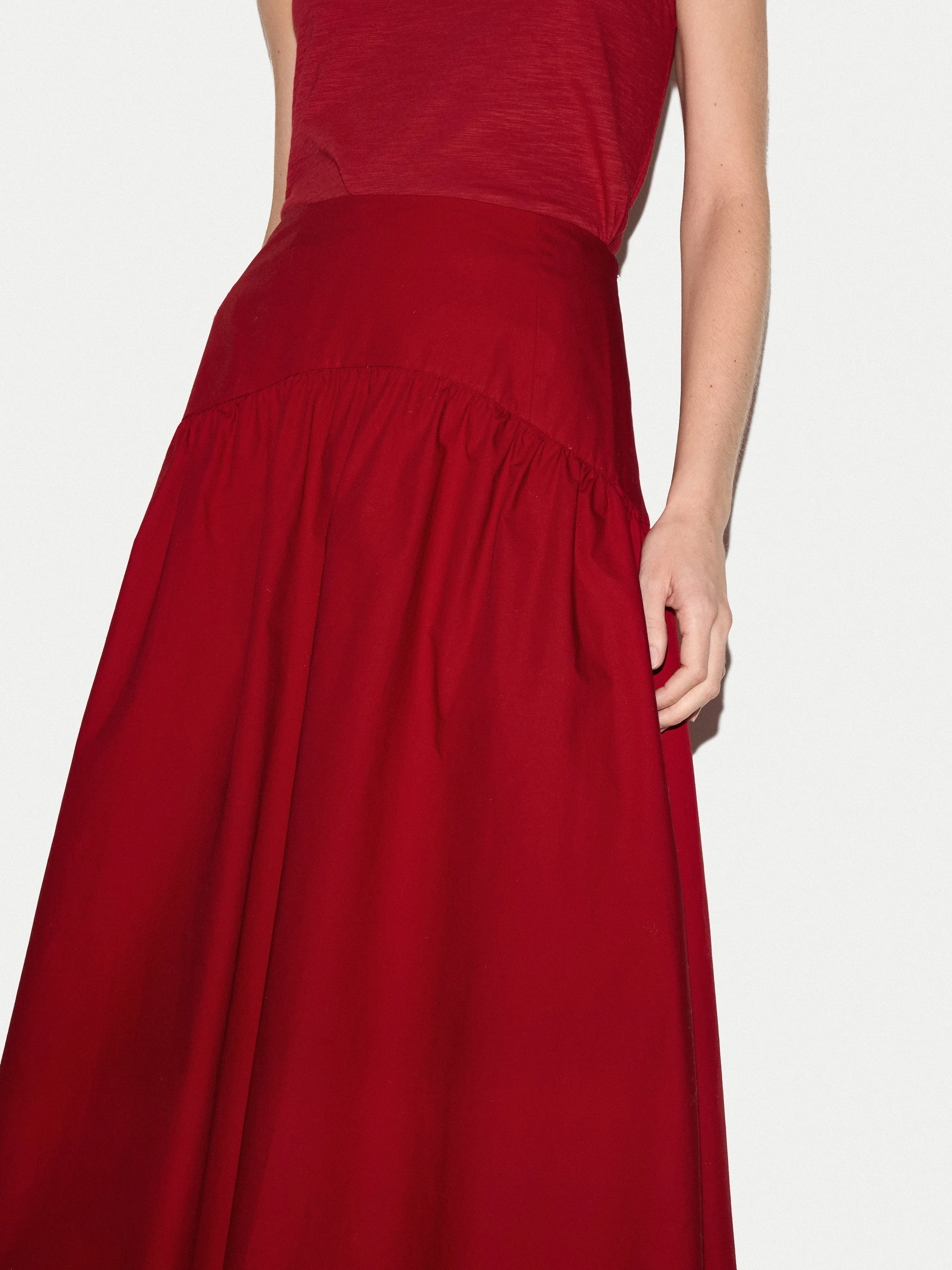 Cotton Poplin Midi Skirt | Red sold by Jigsaw product image thumbnail 3