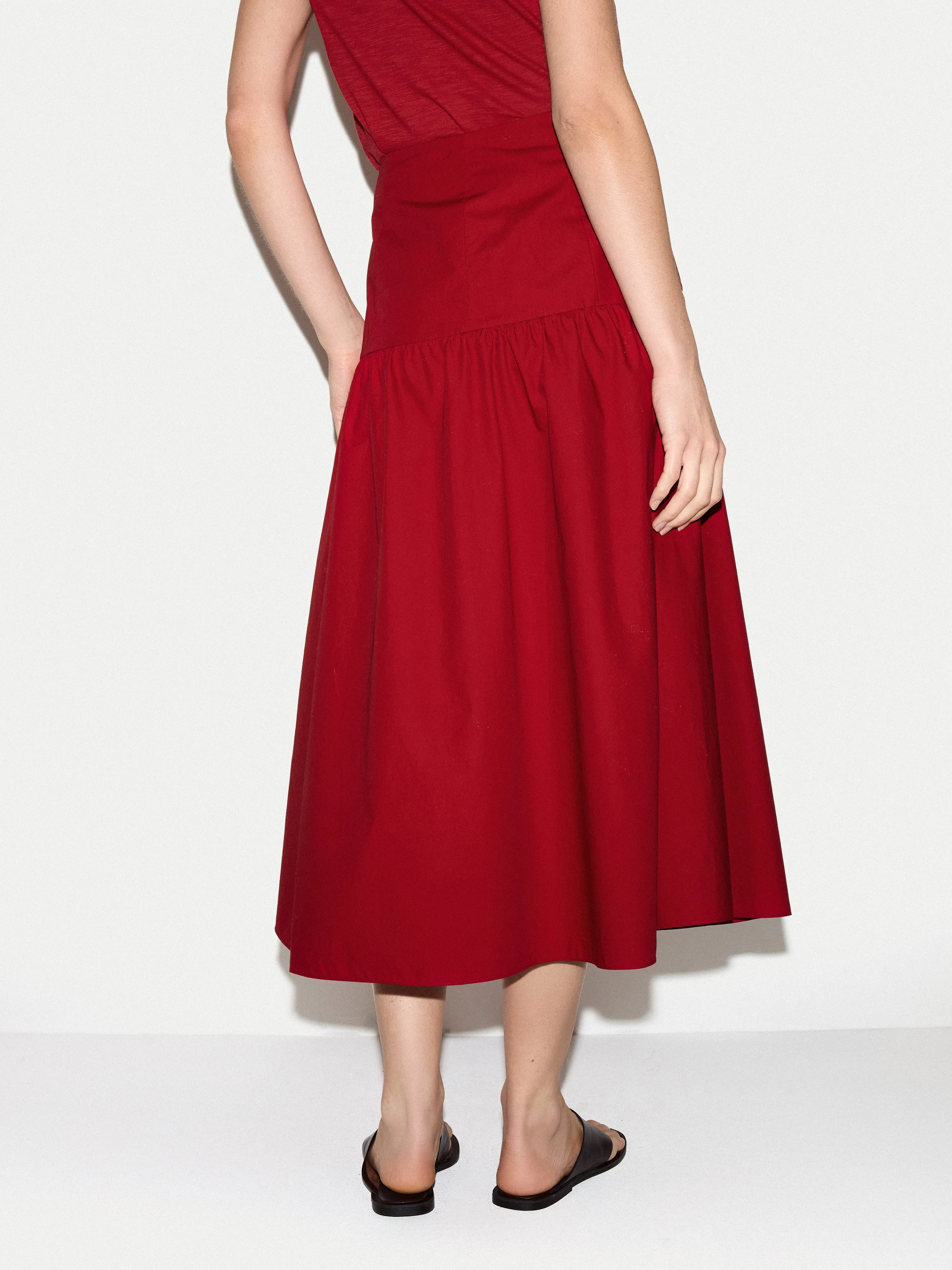 Cotton Poplin Midi Skirt | Red sold by Jigsaw product image thumbnail 4
