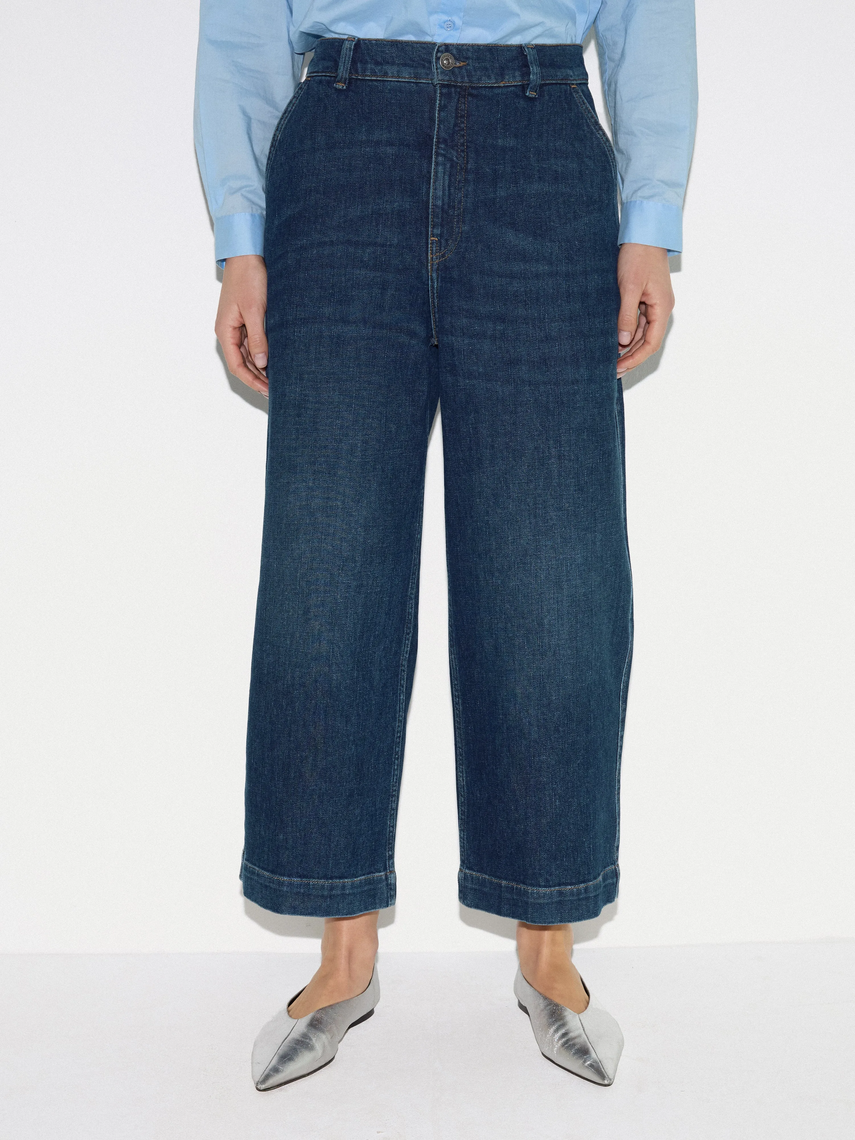 Hampstead Wide Leg Jean | Mid Blue sold by Jigsaw product image thumbnail 2