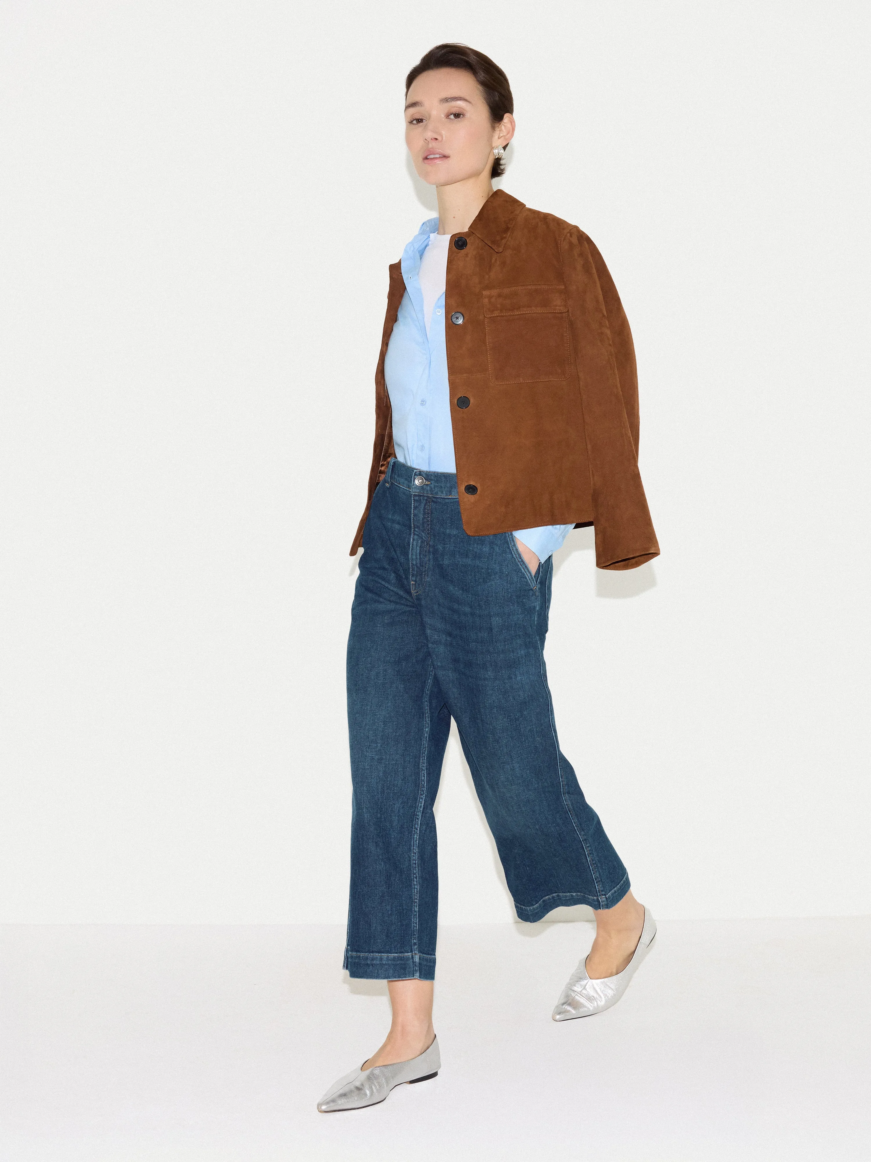 Hampstead Wide Leg Jean | Mid Blue sold by Jigsaw