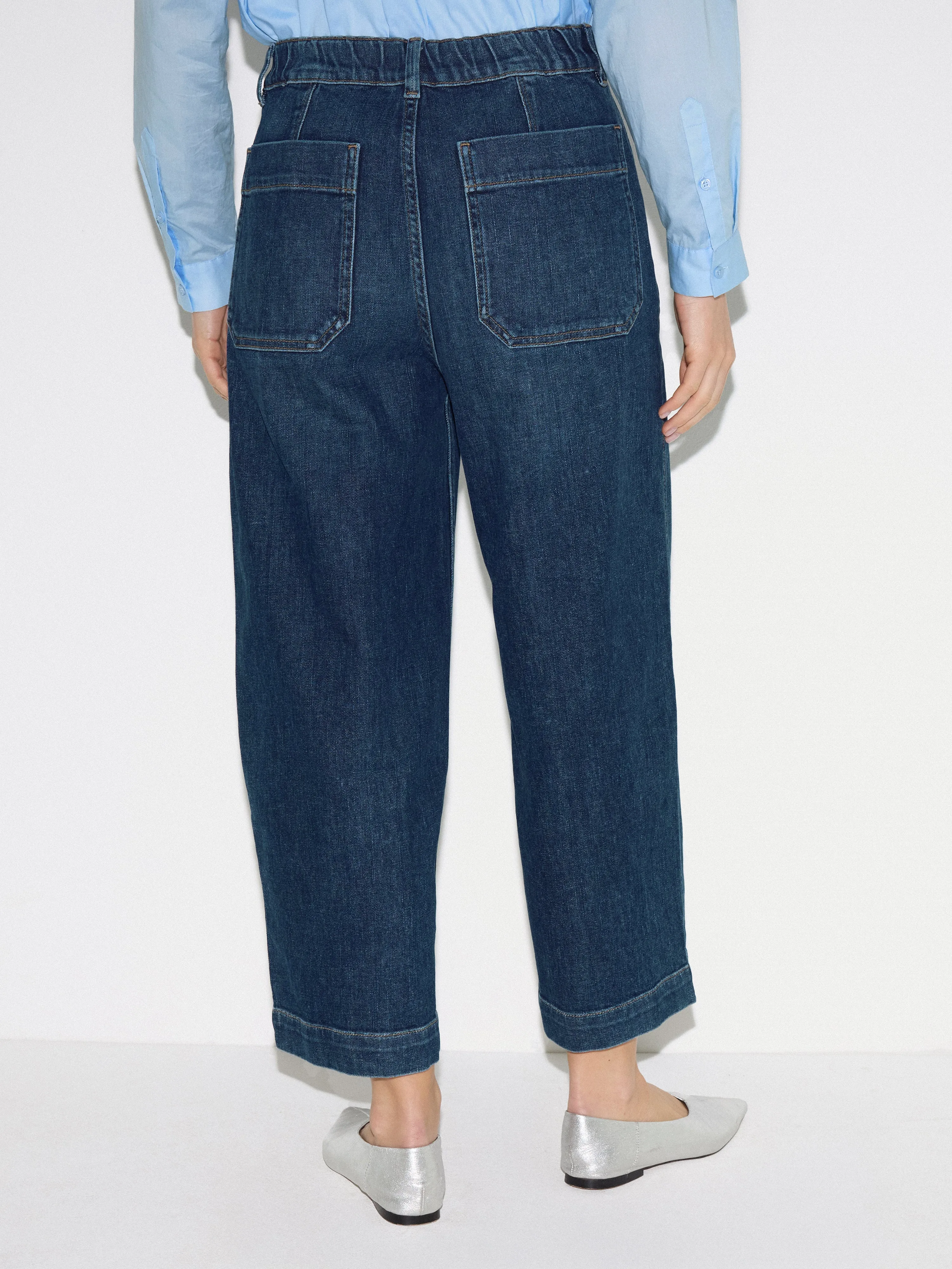 Hampstead Wide Leg Jean | Mid Blue sold by Jigsaw product image thumbnail 4