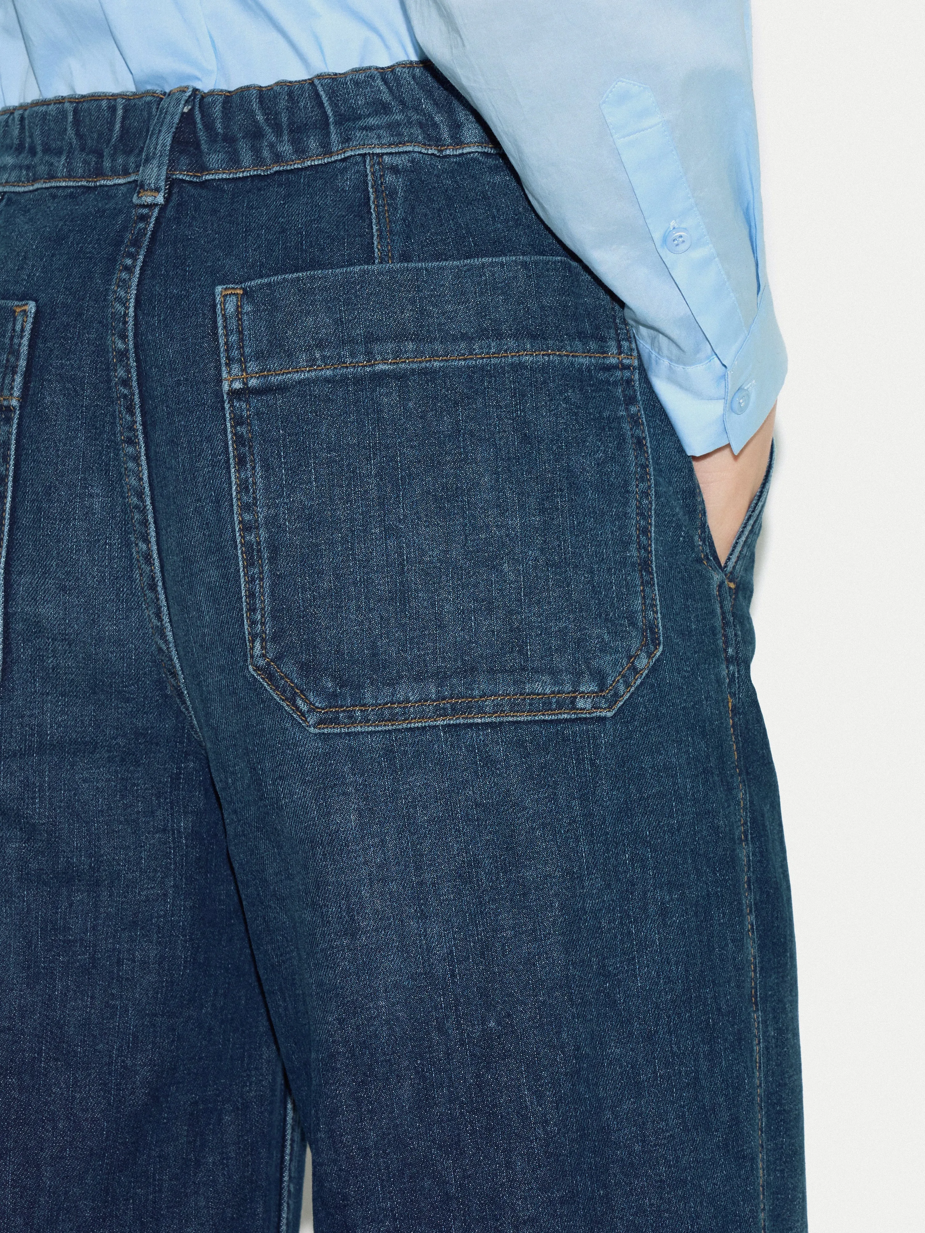 Hampstead Wide Leg Jean | Mid Blue sold by Jigsaw product image thumbnail 5