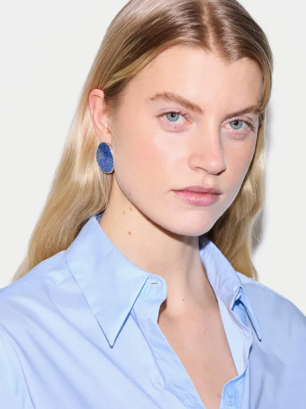 Lapis Disc Earring | BLUE sold by Jigsaw