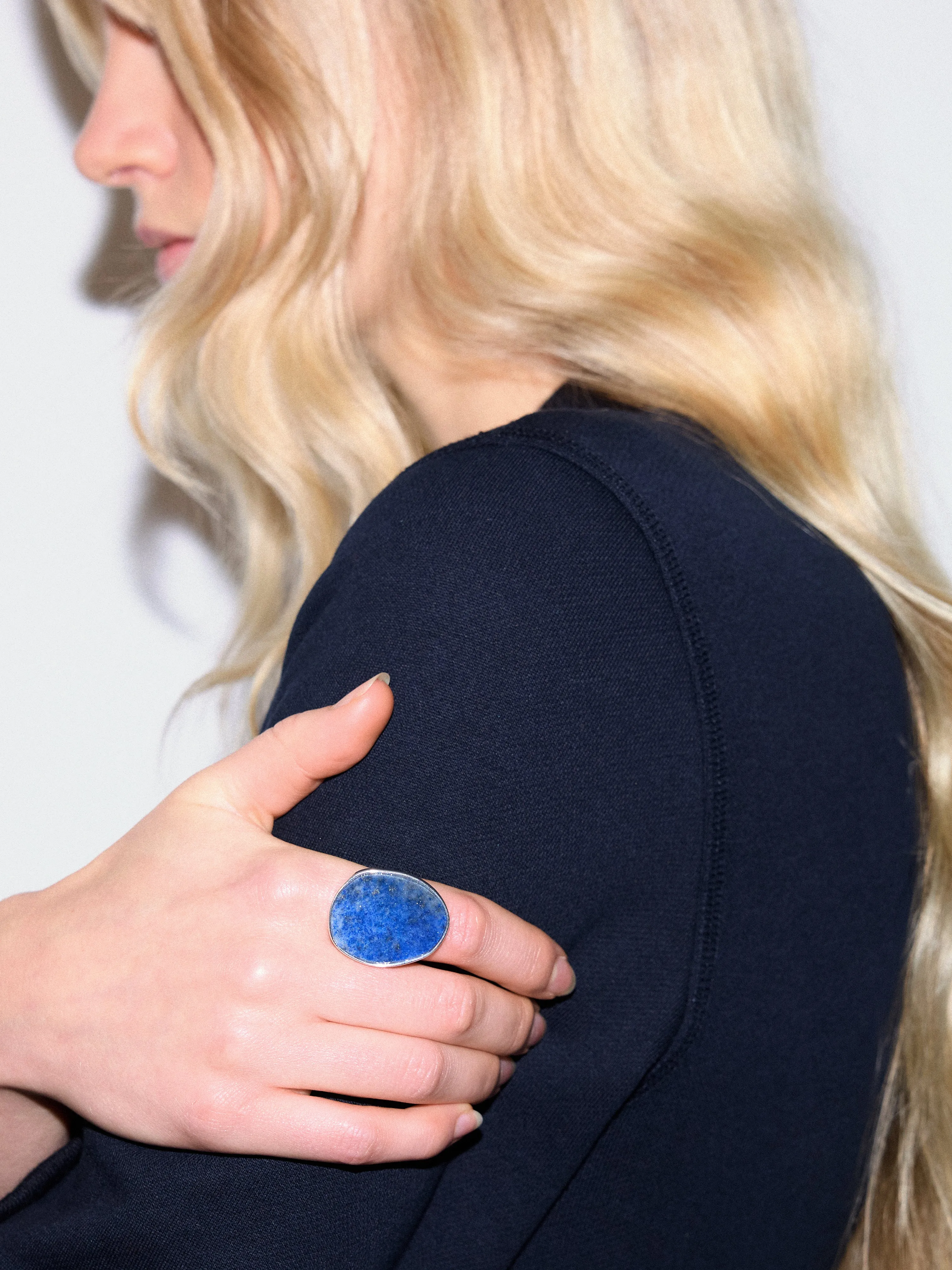 Lapis Disc Ring | BLUE sold by Jigsaw