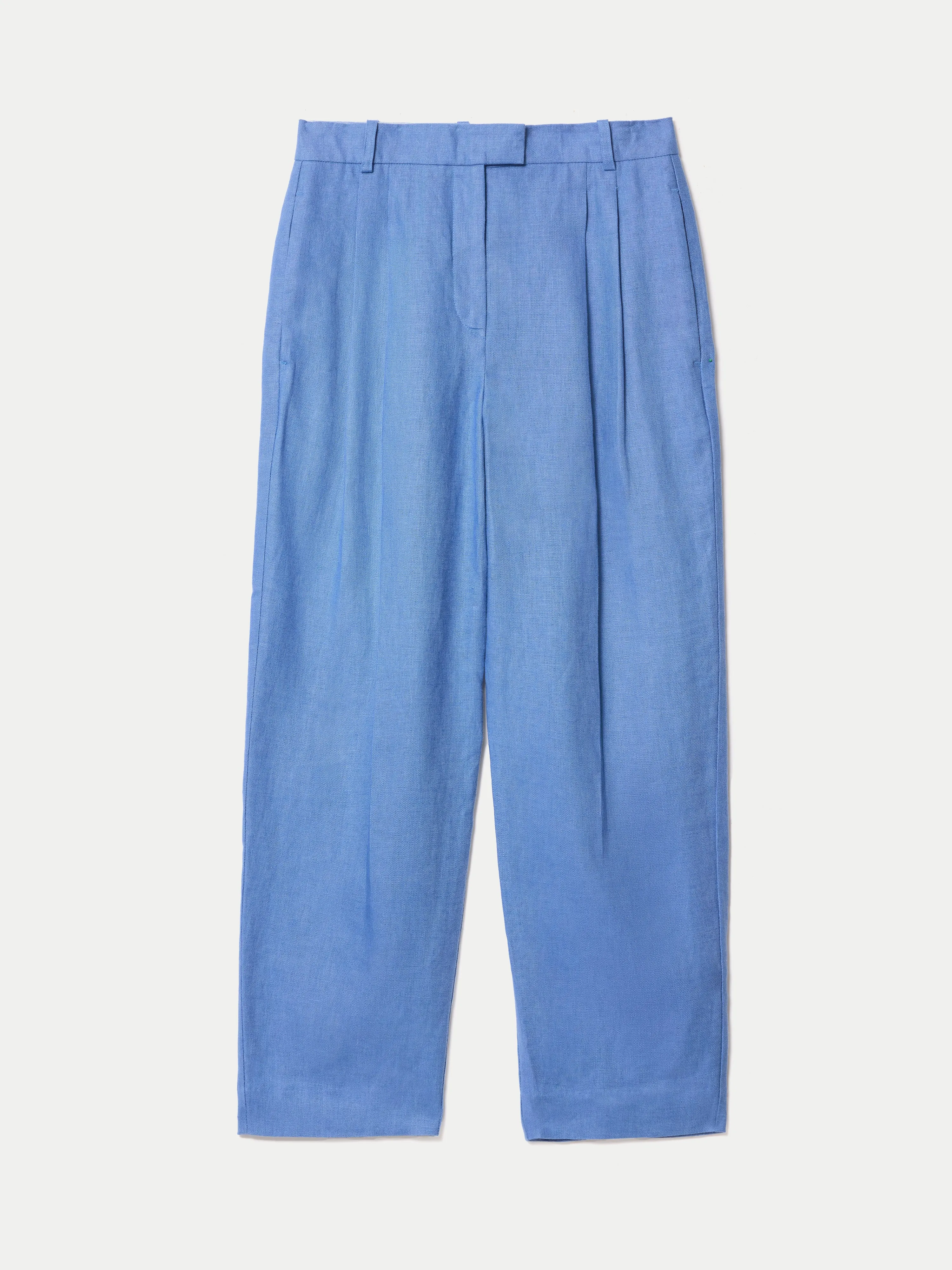 Linen Pleat Tapered Trouser | Blue sold by Jigsaw product image thumbnail 5