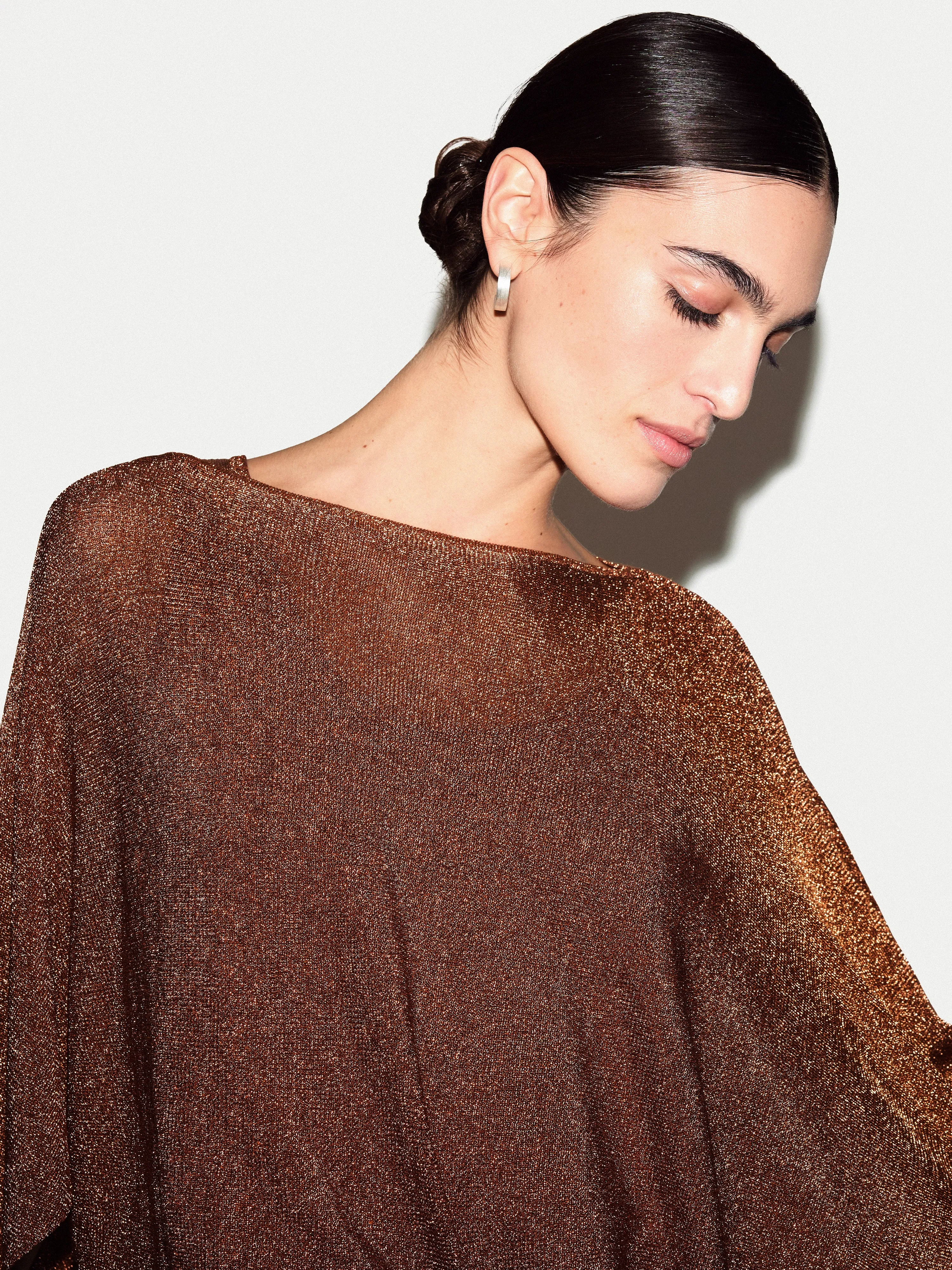 Metallic Poncho | Bronze sold by Jigsaw product image thumbnail 5