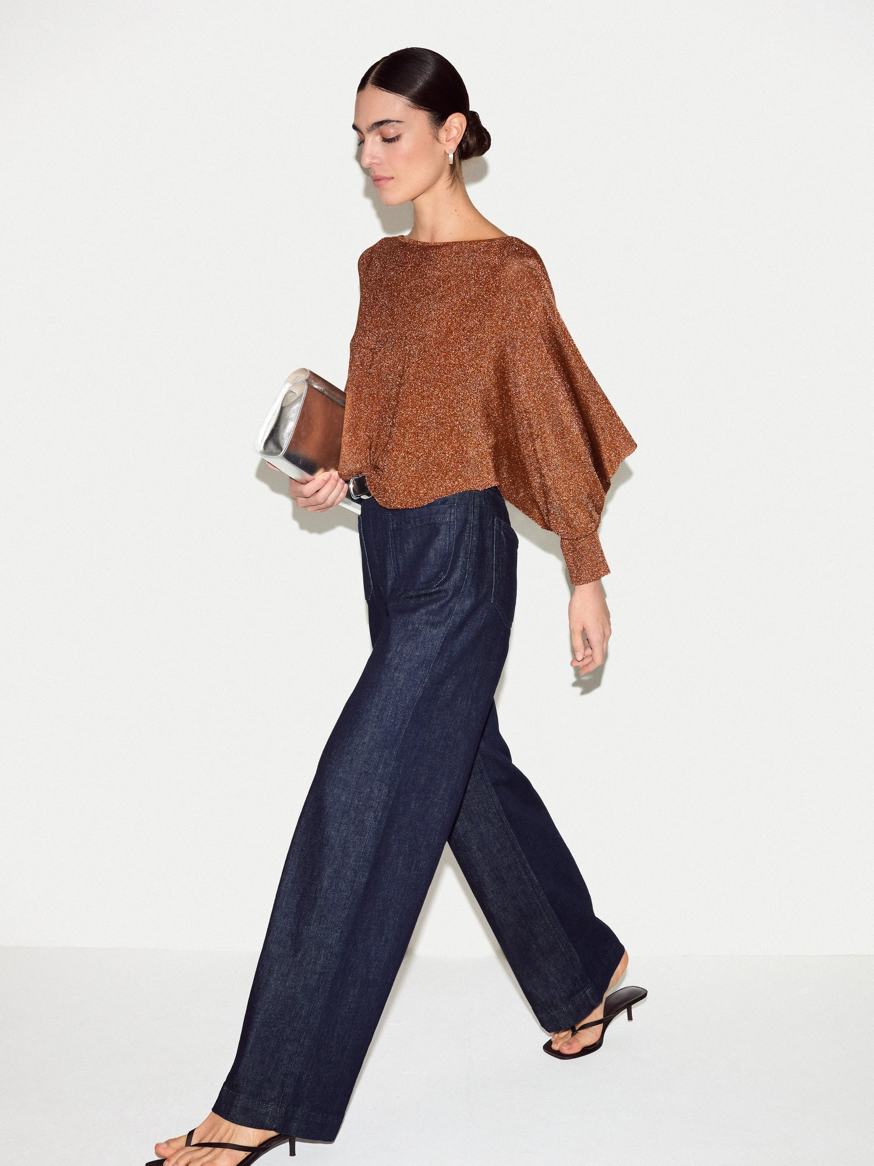 Metallic Poncho | Bronze sold by Jigsaw product image thumbnail 4