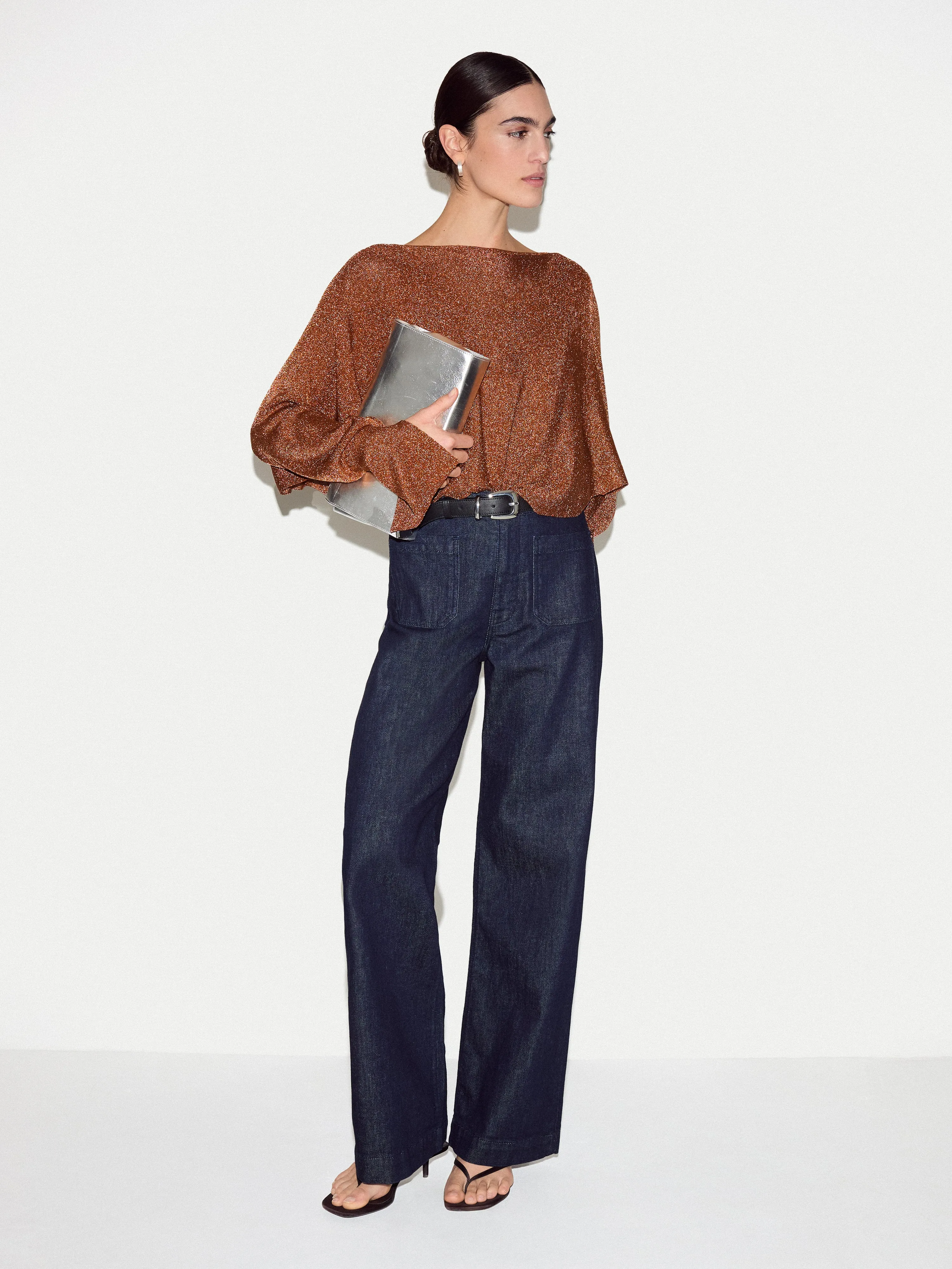 Metallic Poncho | Bronze sold by Jigsaw product image thumbnail 2