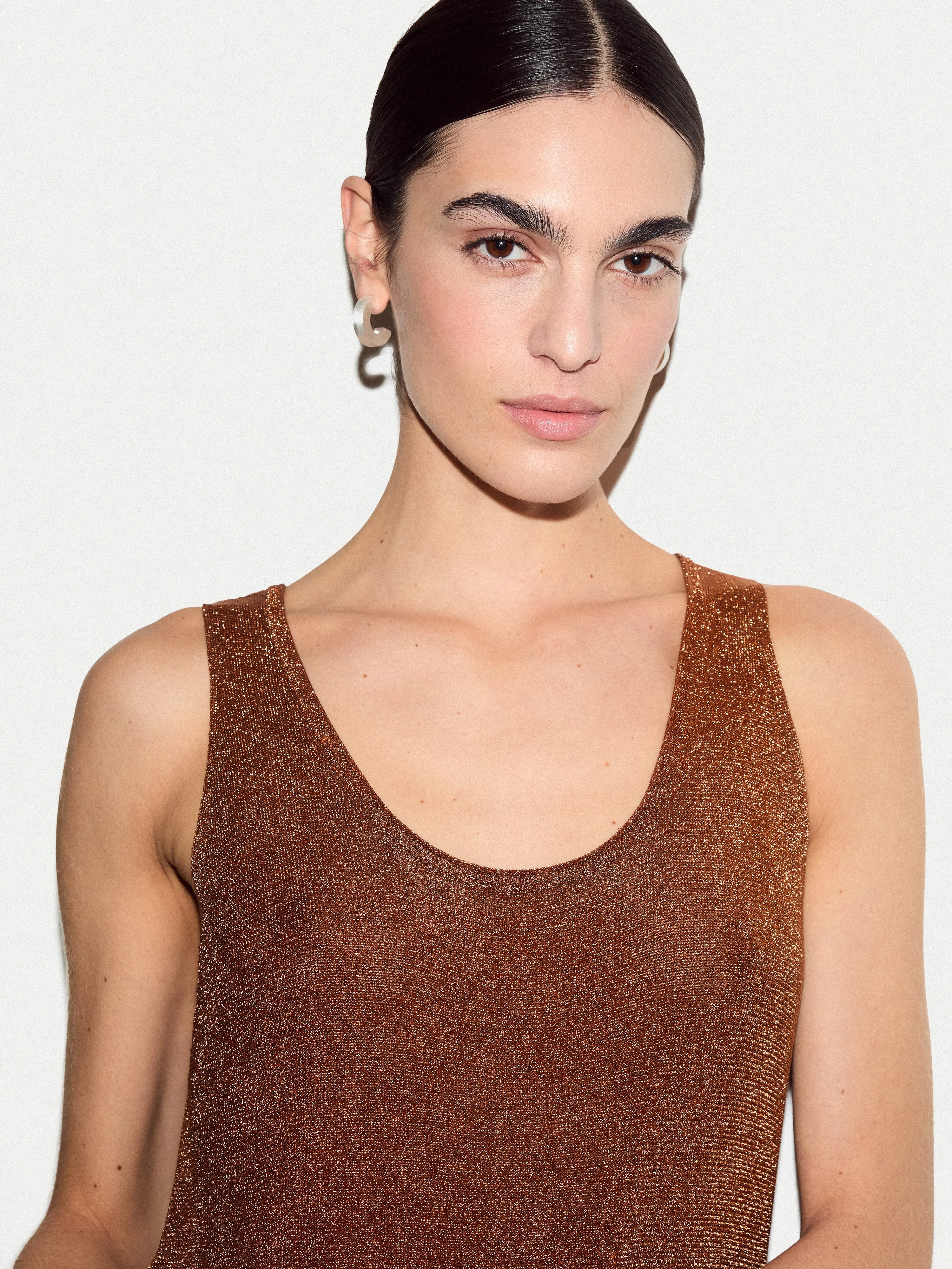 Metallic Scoop Tank | Bronze sold by Jigsaw product image thumbnail 3