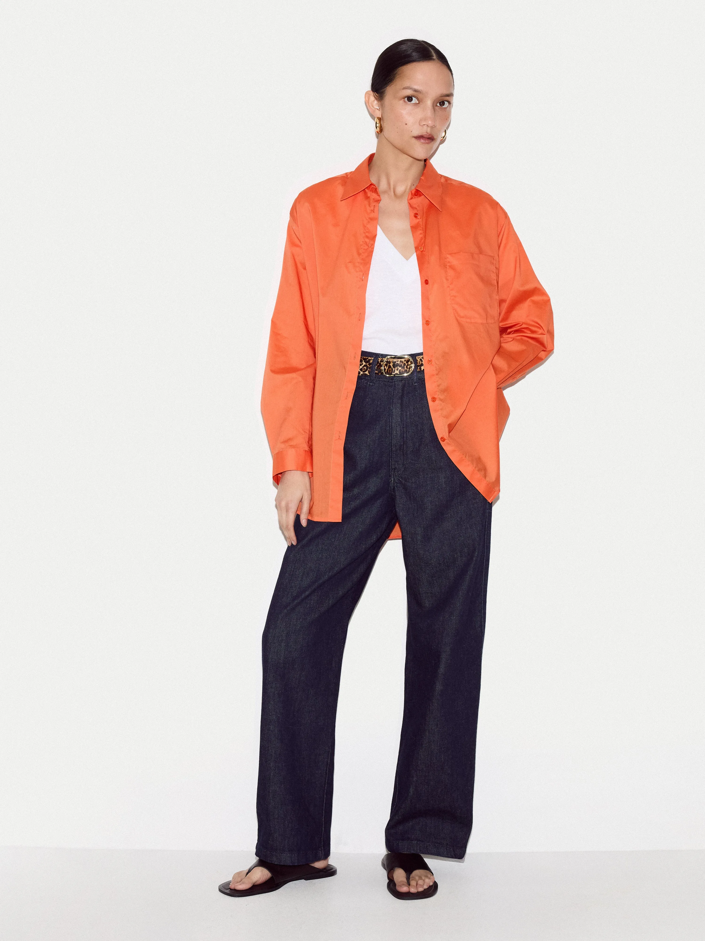 Cotton Voile Relaxed Shirt | Orange sold by Jigsaw product image thumbnail 2