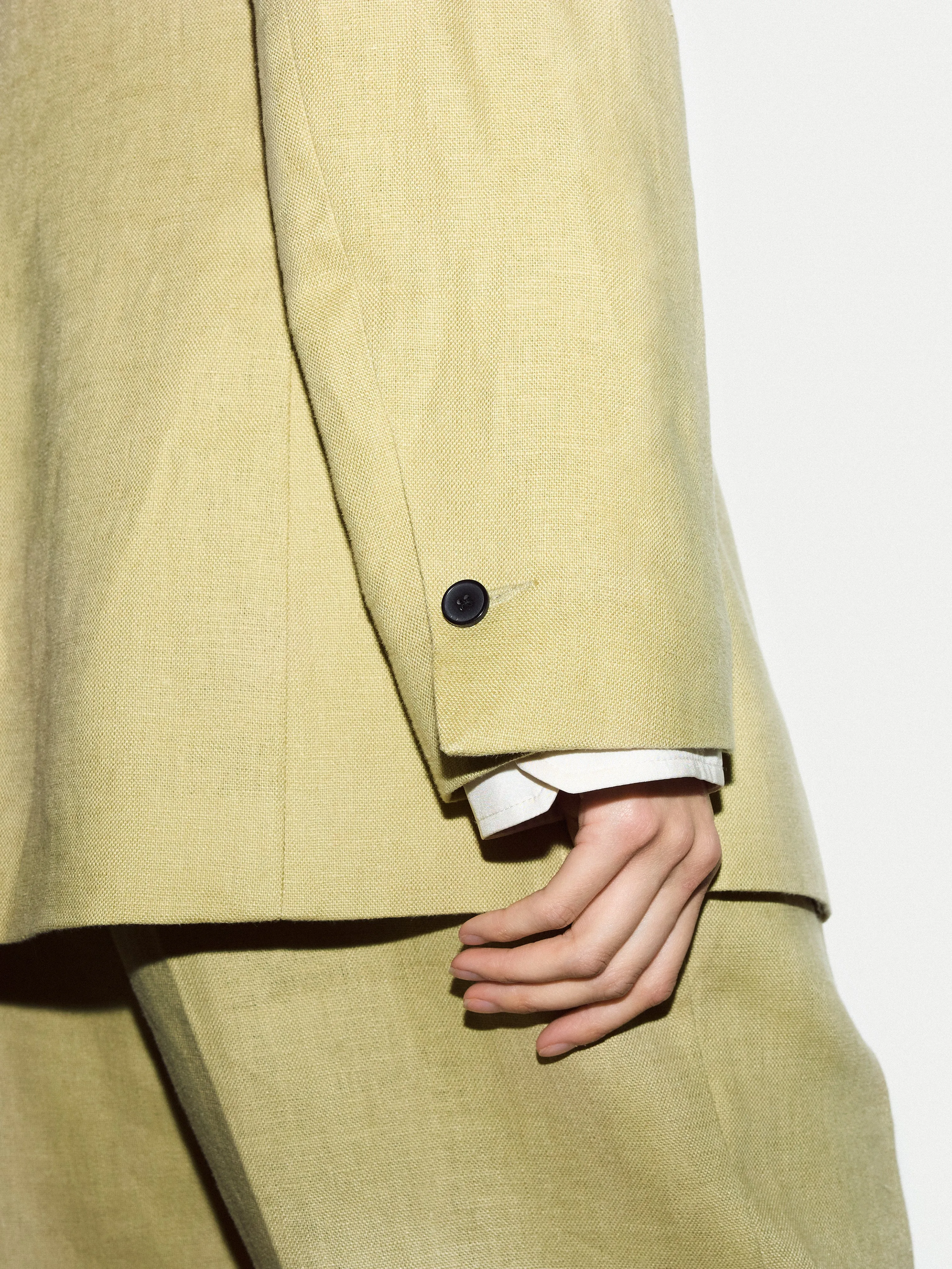 Linen Peak Lapel Blazer | Green sold by Jigsaw product image thumbnail 5