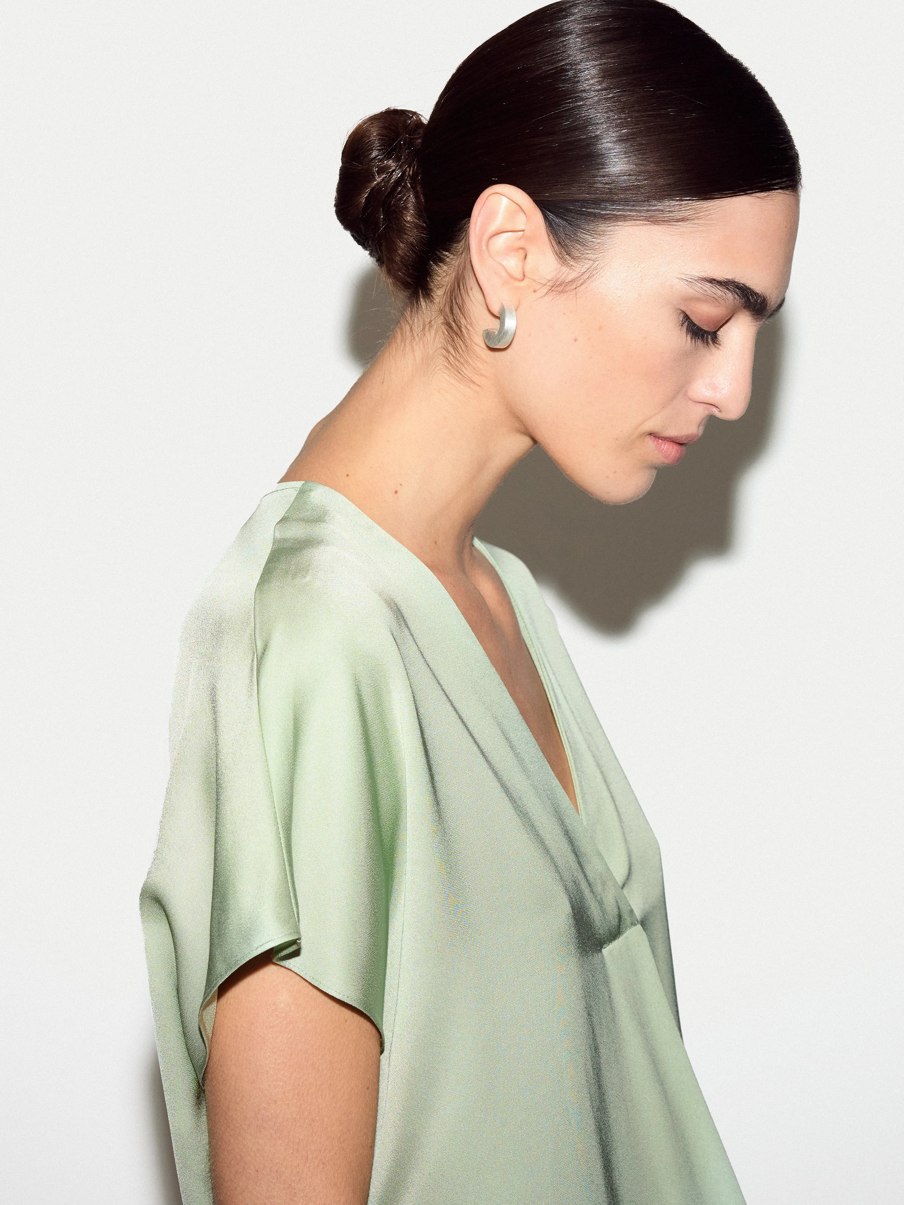 Cap Sleeve Satin Top | Pale Green sold by Jigsaw product image thumbnail 3