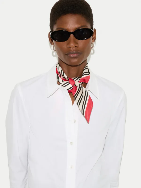 Stripe Silk Twill Scarf | Ivory made by Jigsaw