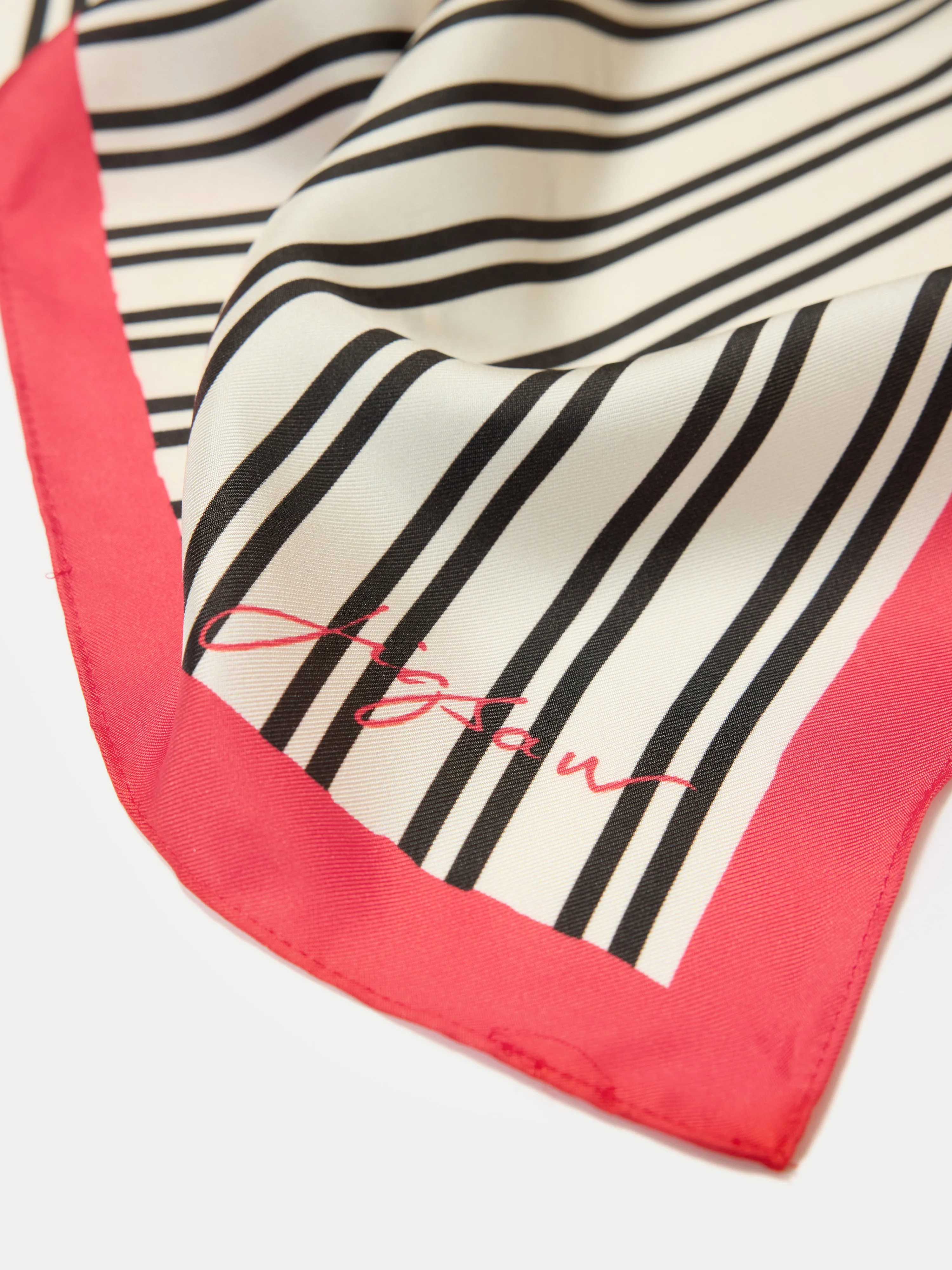 Stripe Silk Twill Scarf | Ivory sold by Jigsaw product image thumbnail 3
