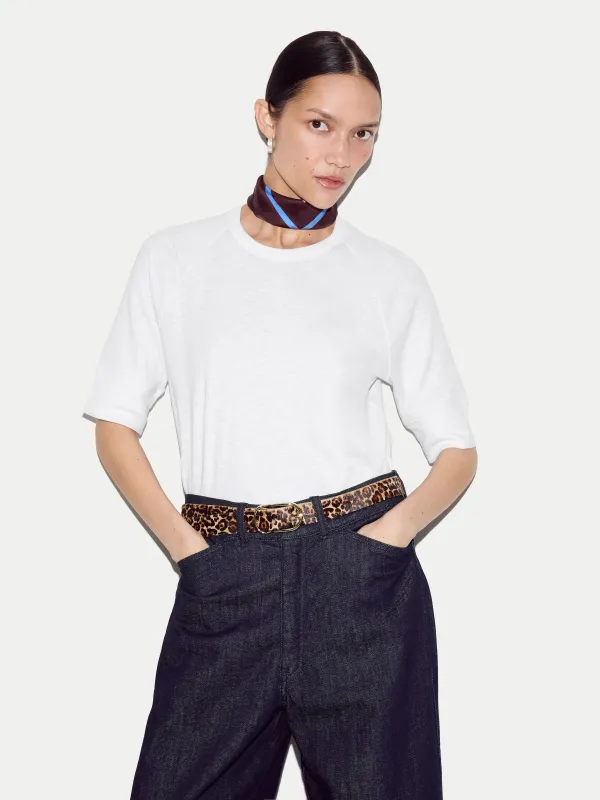 Cotton Luxe Raglan Short Sleeve T-shirt | White made by Jigsaw