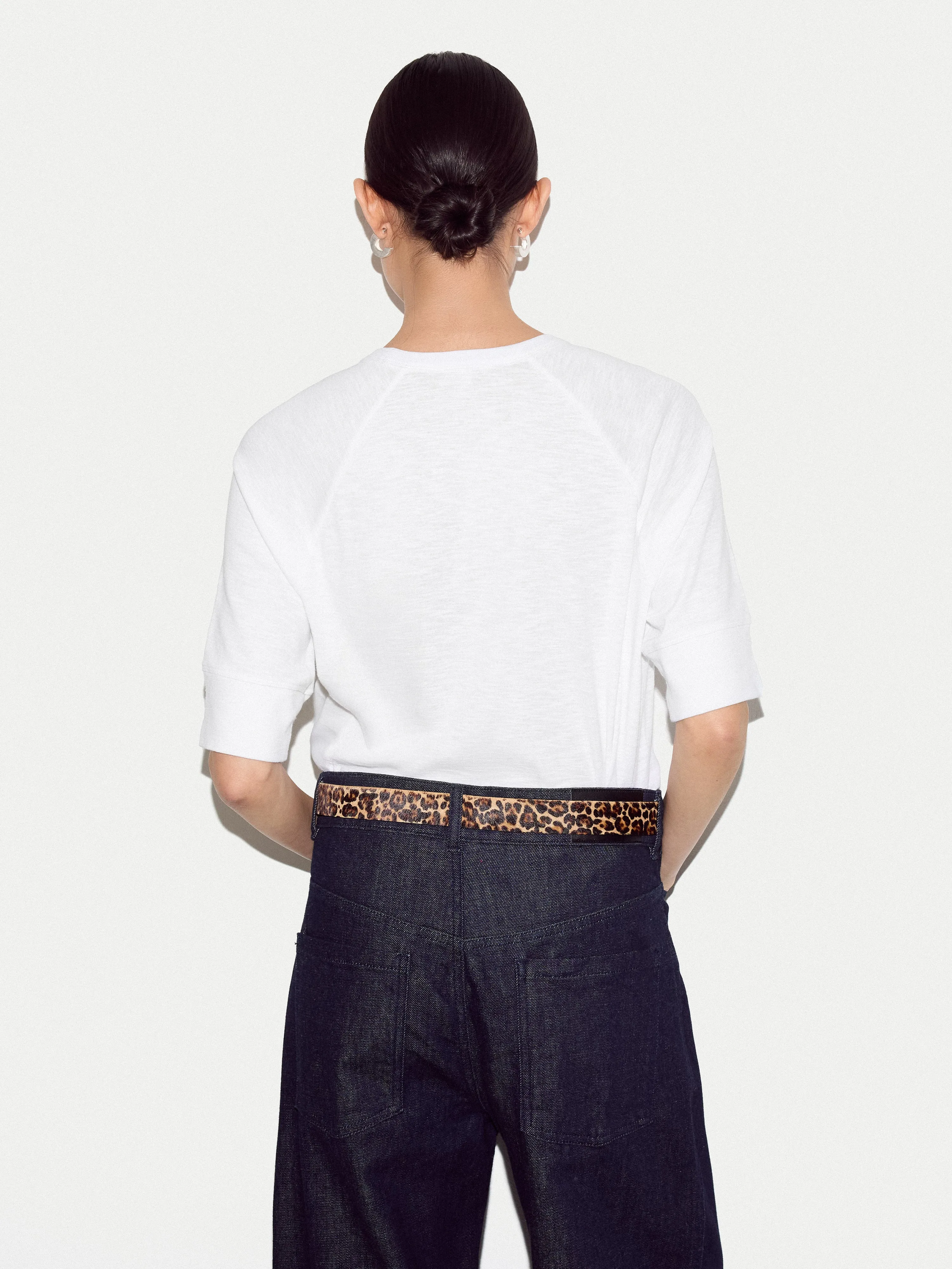 Cotton Luxe Raglan Short Sleeve T-shirt | White sold by Jigsaw product image thumbnail 4
