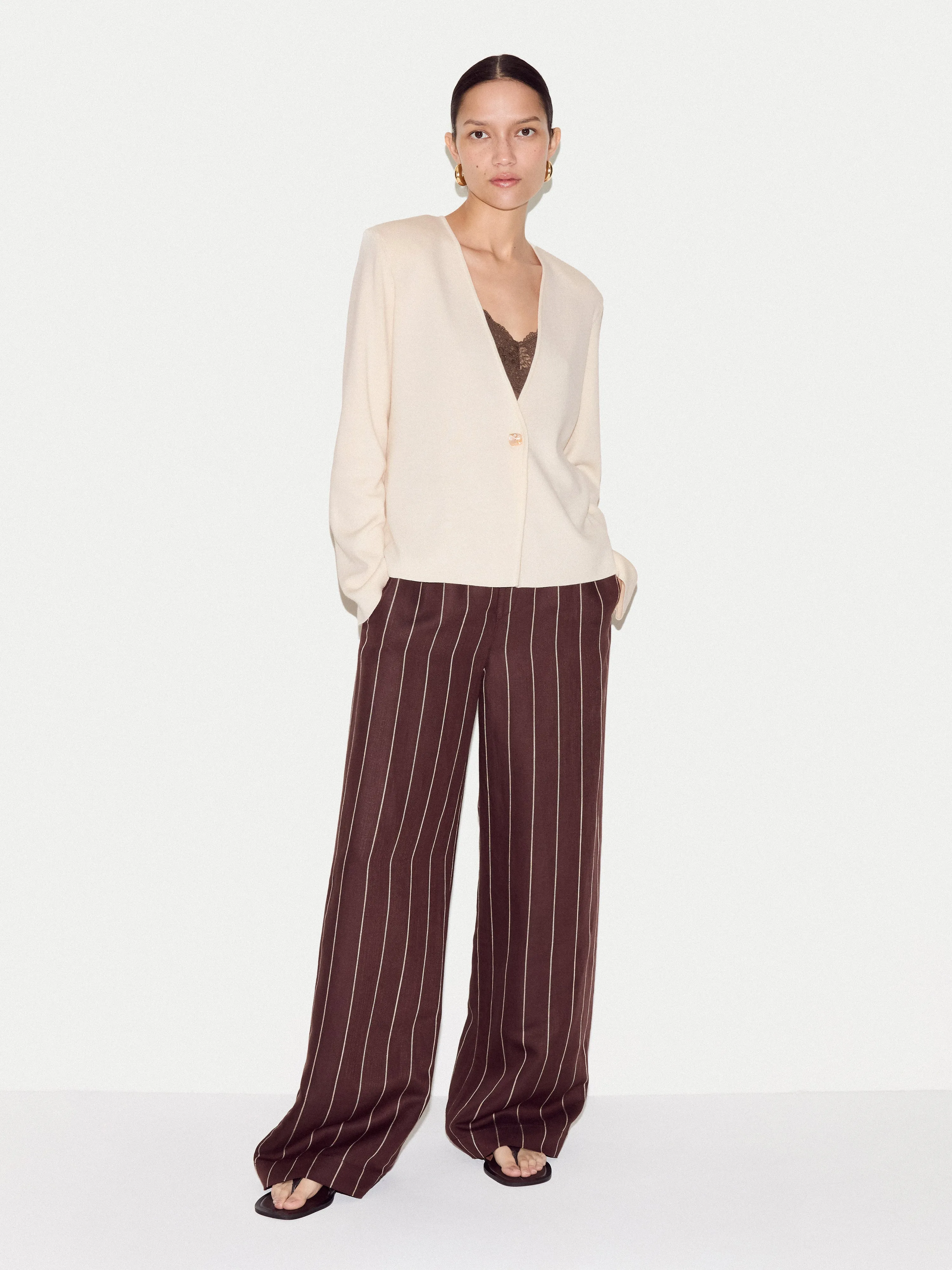 Minimalist Knit Jacket | Cream sold by Jigsaw product image thumbnail 2