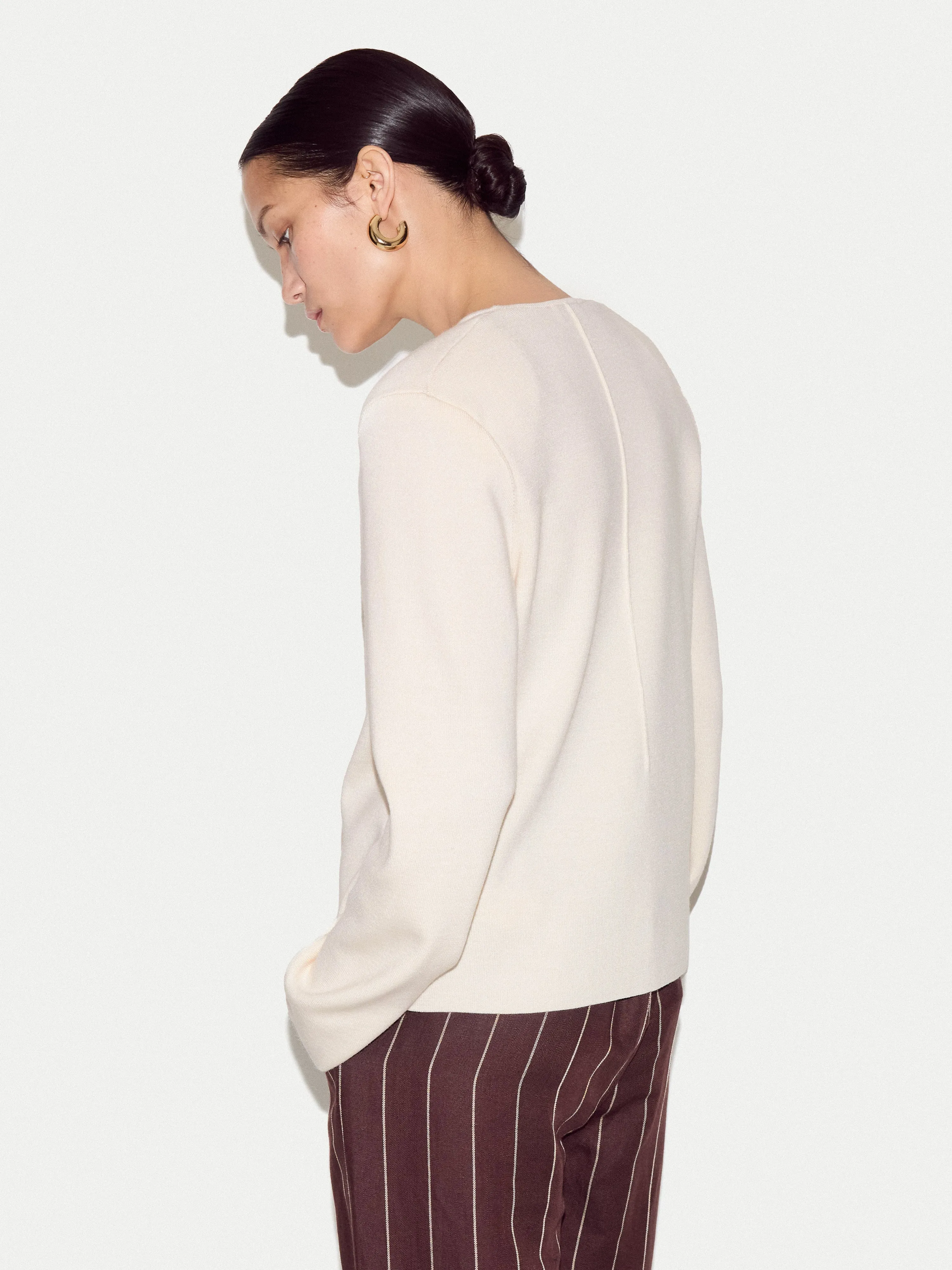 Minimalist Knit Jacket | Cream sold by Jigsaw product image thumbnail 5