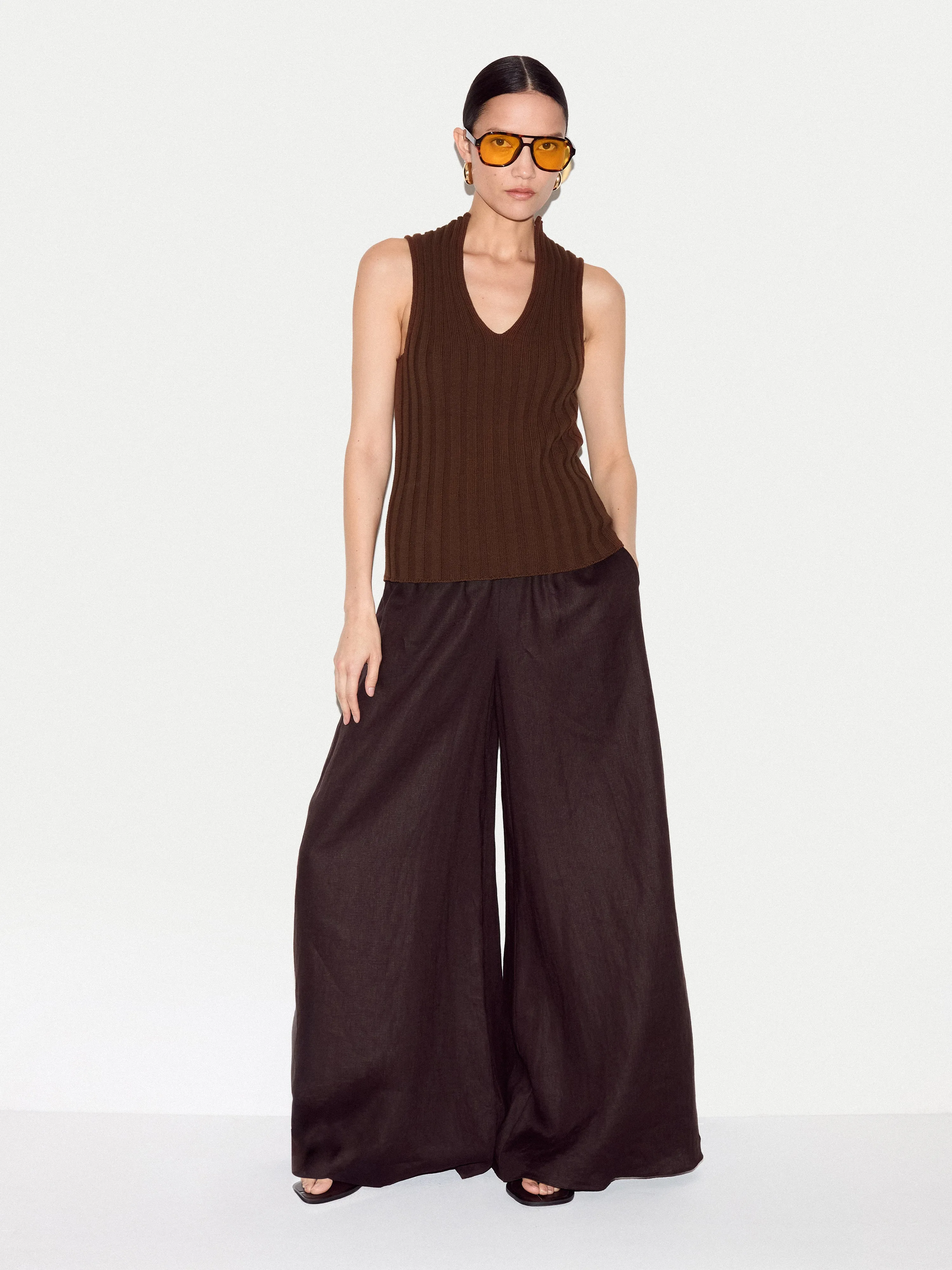 Cotton 90's Rib Tank | Brown sold by Jigsaw product image thumbnail 4