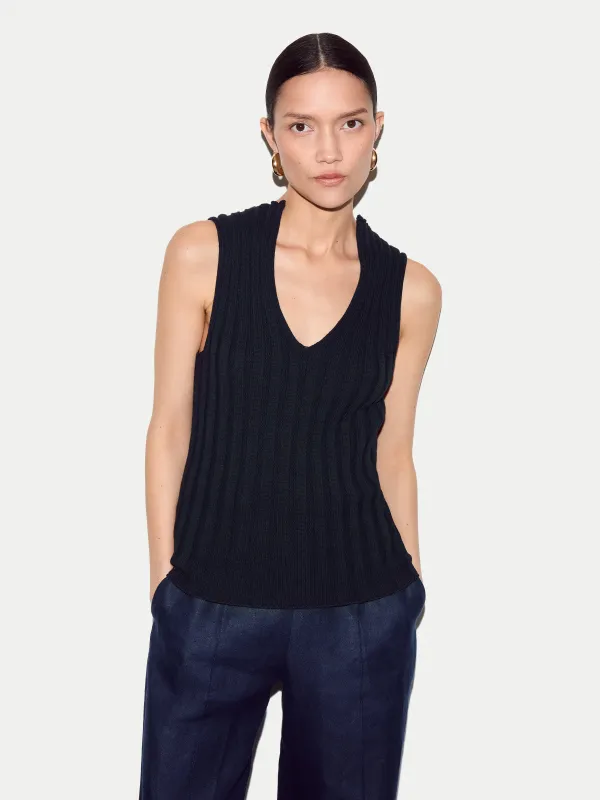 Cotton 90's Rib Tank | Navy made by Jigsaw