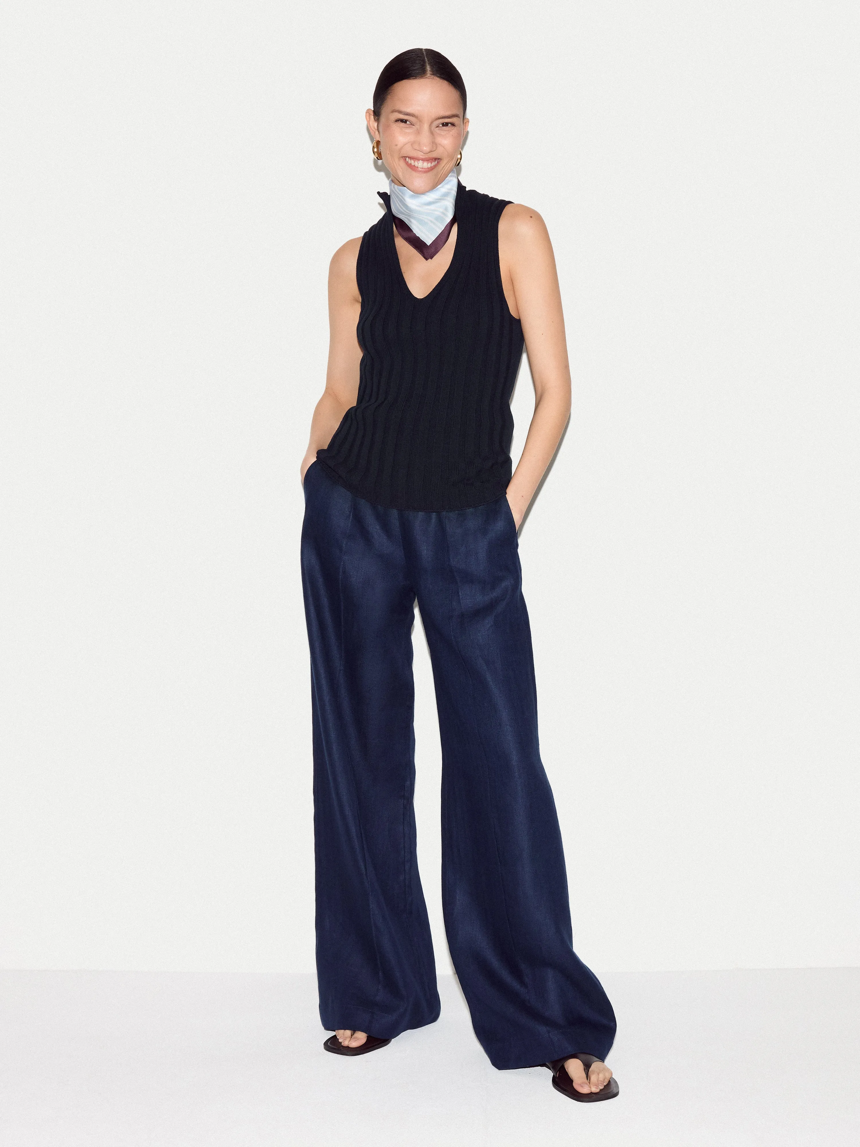 Cotton 90's Rib Tank | Navy sold by Jigsaw product image thumbnail 2