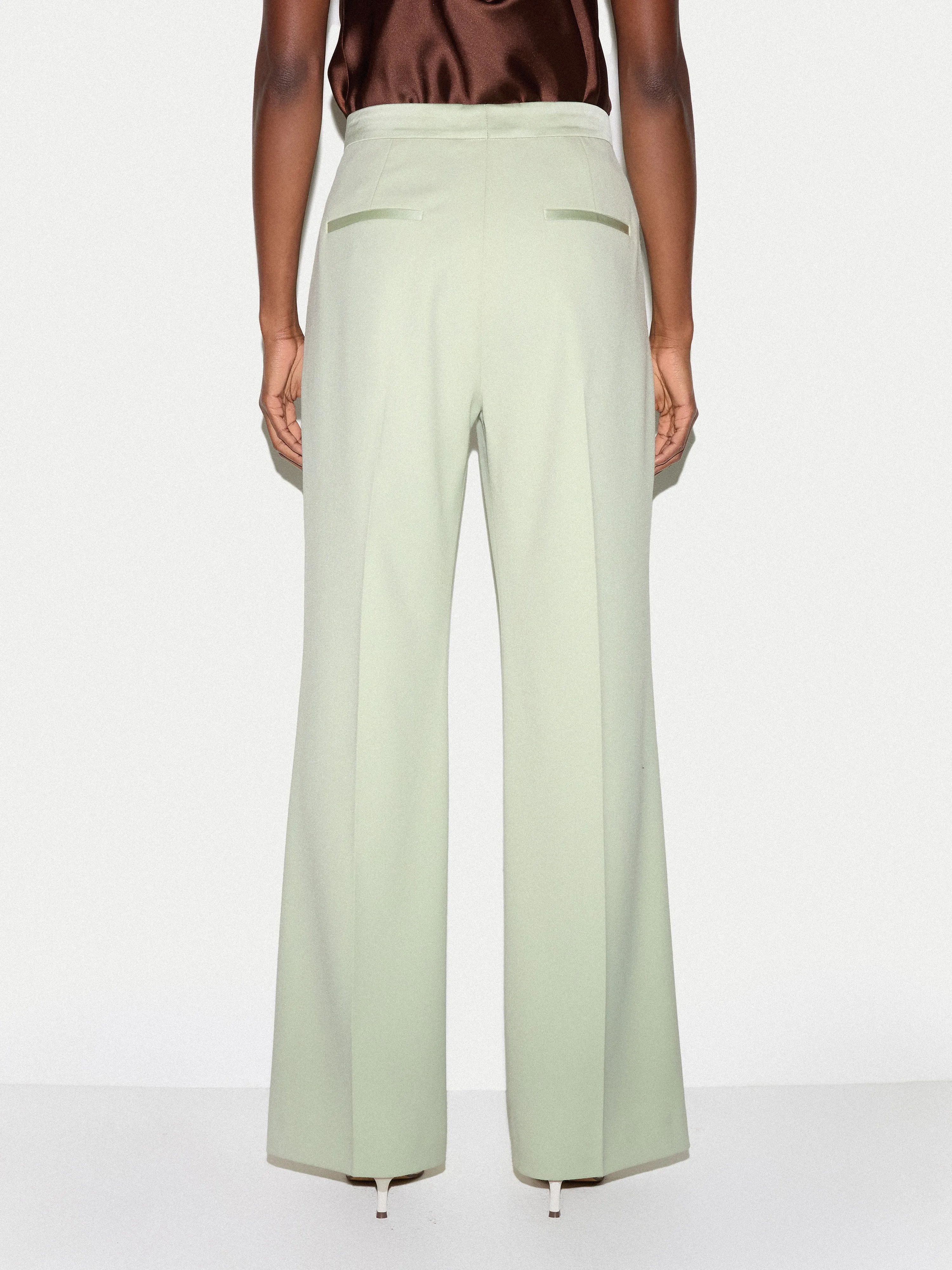 Pintuck Tuxedo Trouser | Green sold by Jigsaw product image thumbnail 4