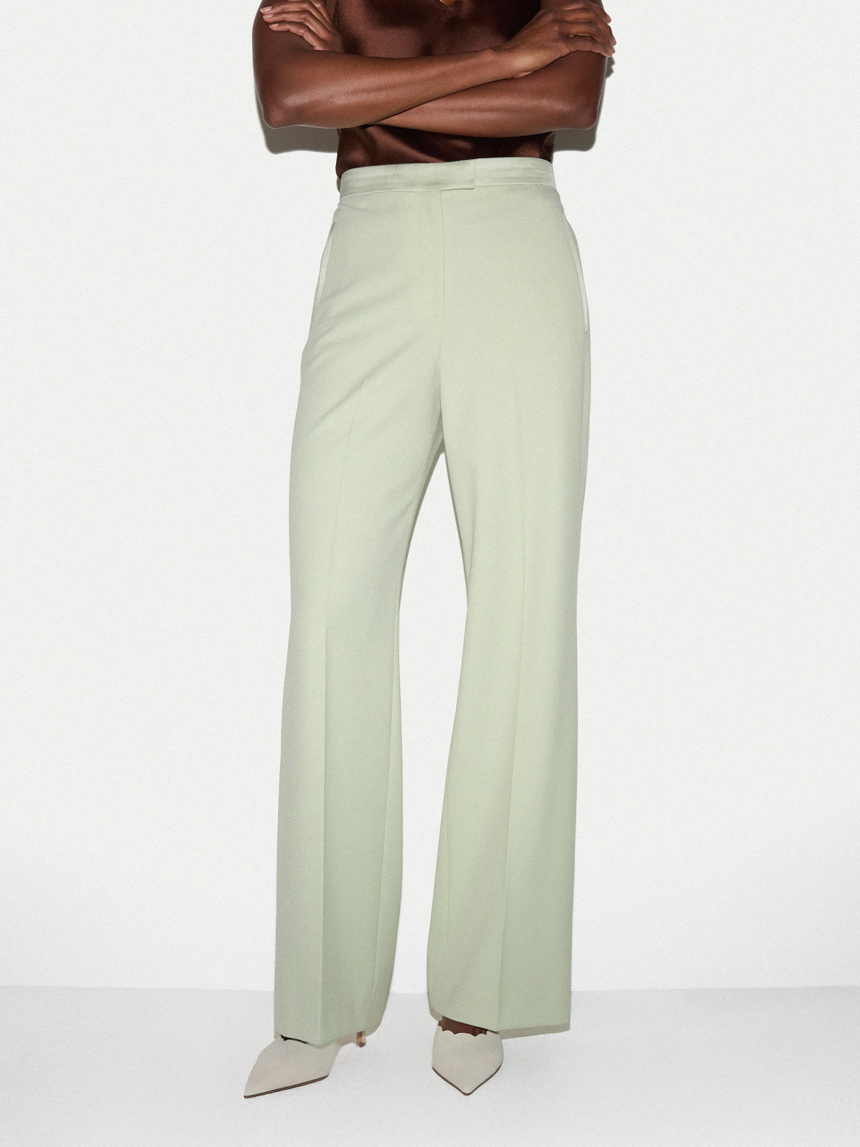 Pintuck Tuxedo Trouser | Green sold by Jigsaw product image thumbnail 2