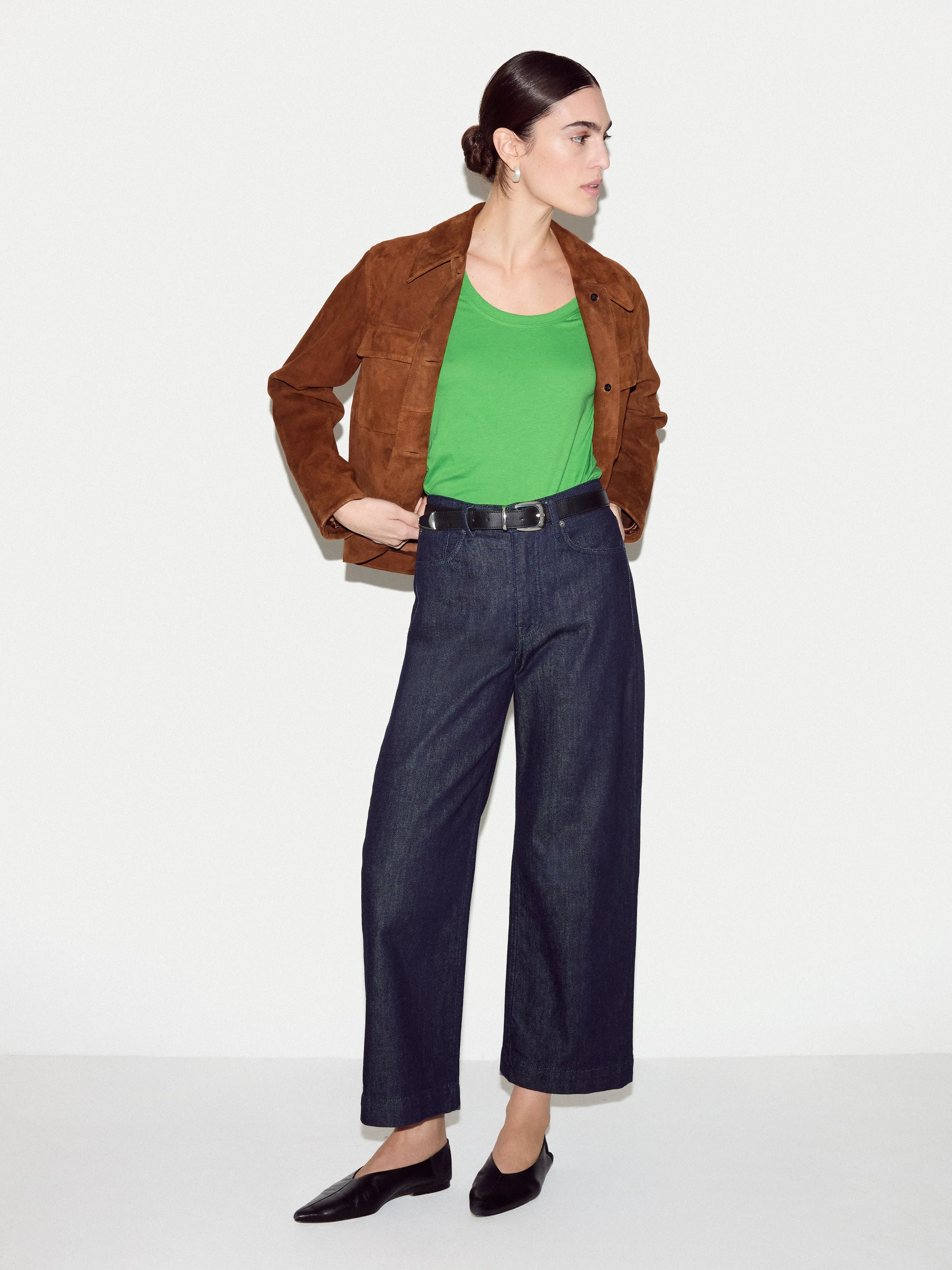 Supima Cotton Scoop Neck T-shirt | Bamboo sold by Jigsaw product image thumbnail 3