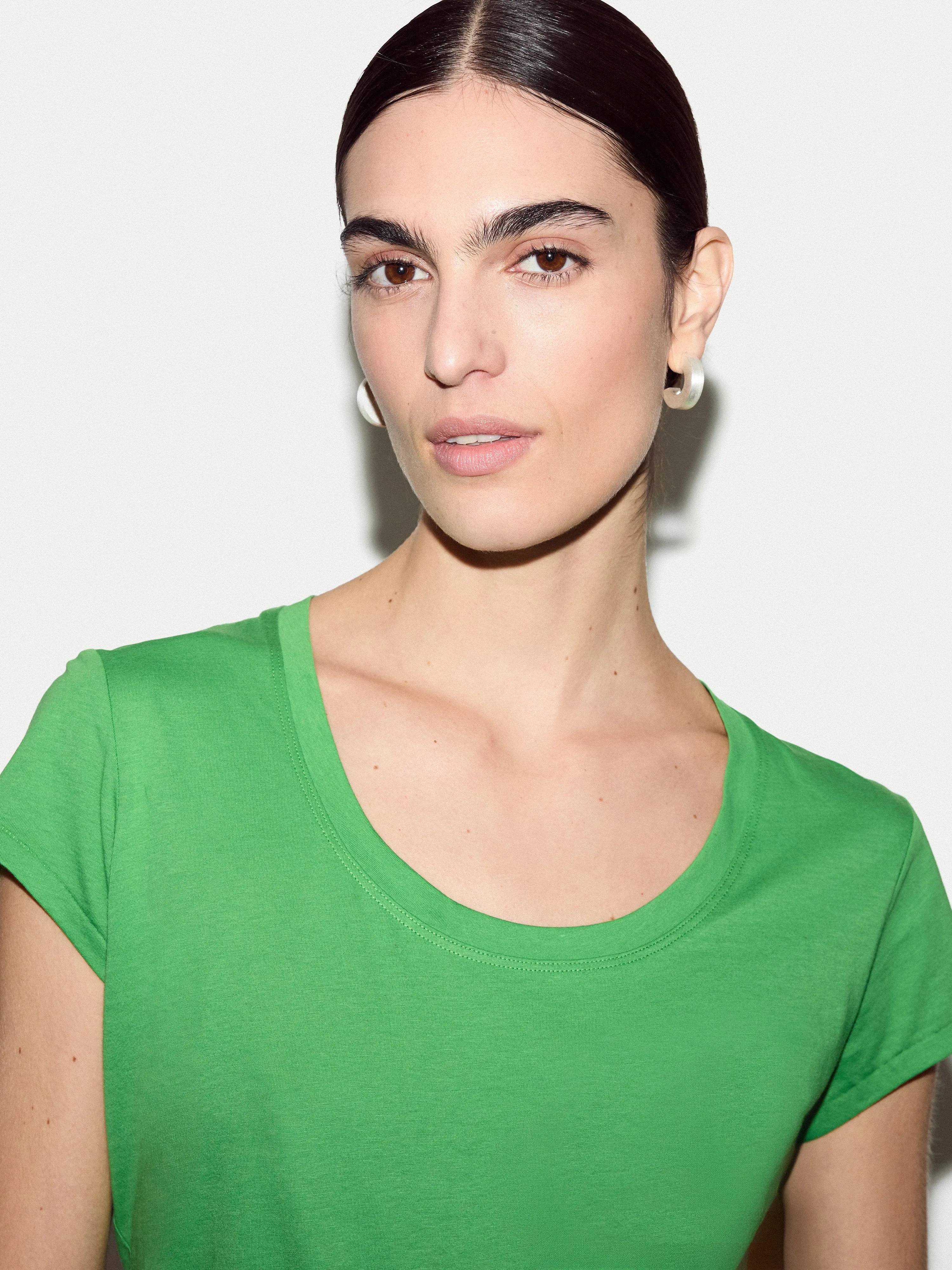 Supima Cotton Scoop Neck T-shirt | Bamboo sold by Jigsaw product image thumbnail 2